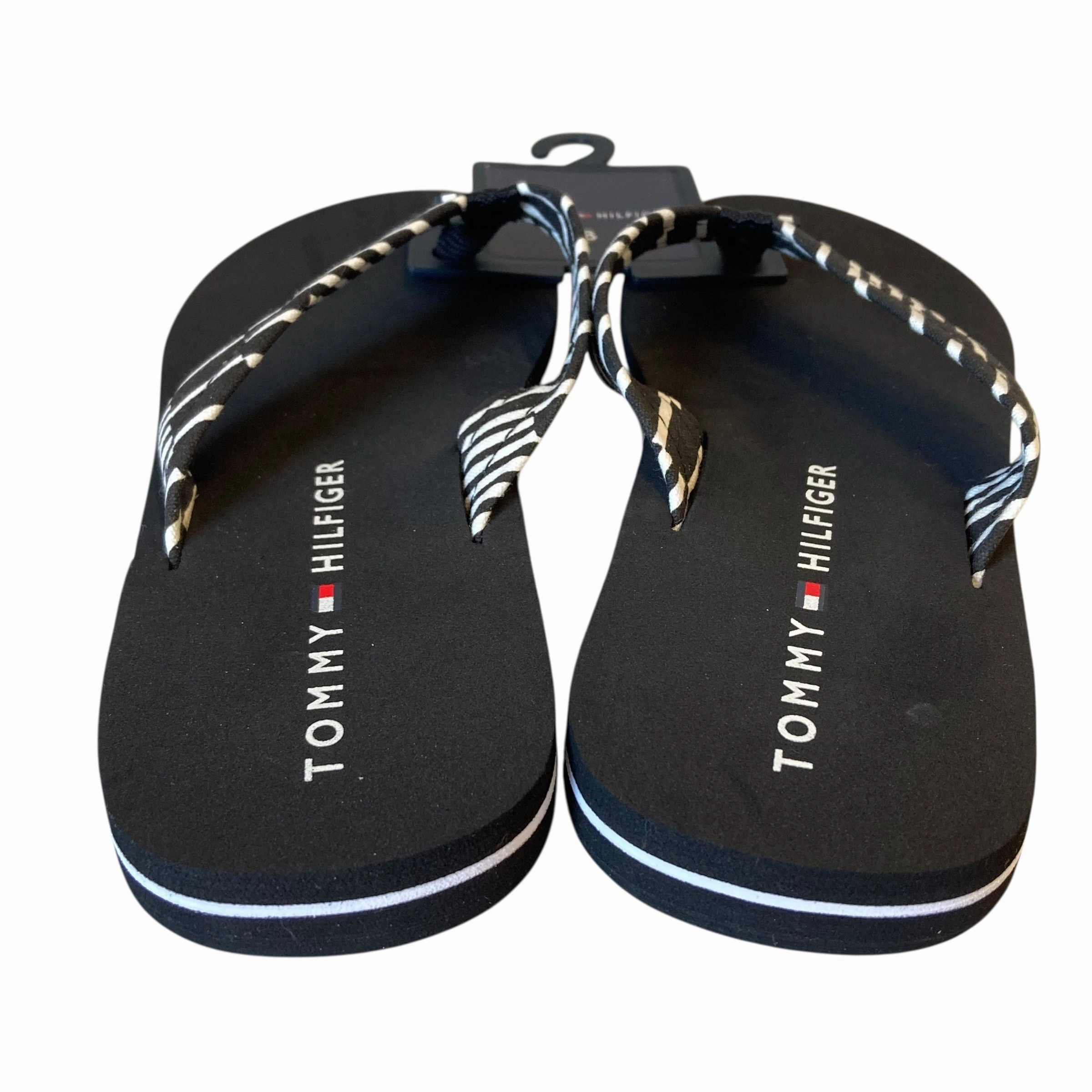 Sandals Flip Flops By Tommy Hilfiger In Black & White, Size:8 Crocs Capri V Flip Flops