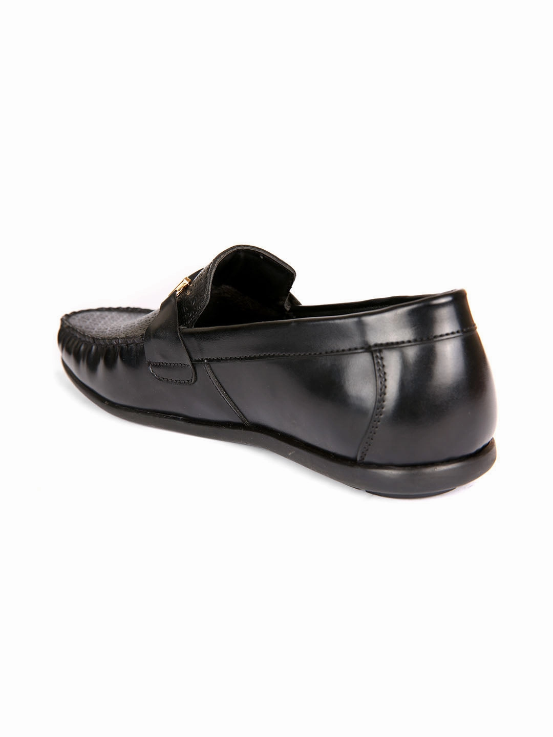 Comfortable Lug Sole Loafers Scandal Textured Loafers With Buckle
