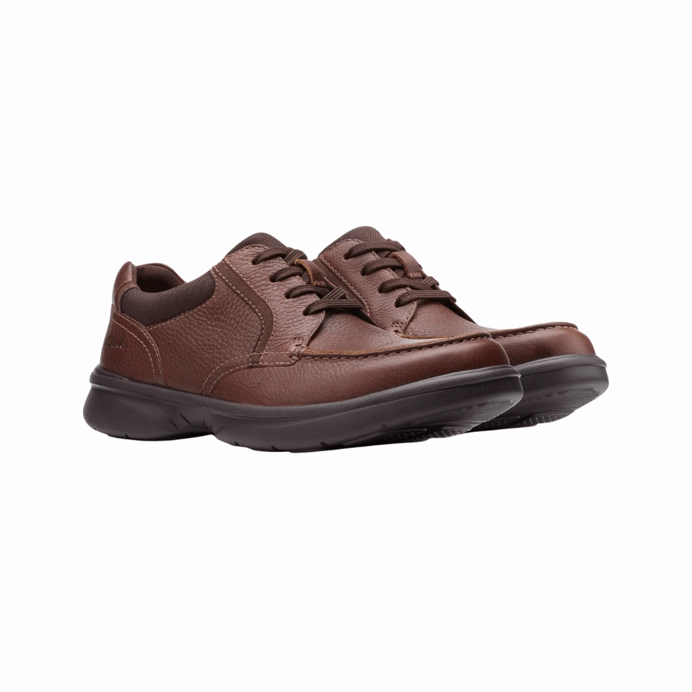 Comfortable Casual Leather Shoes Clarks Men's Bradley Walk Oxford  Brown Tumbled Leather Comfort