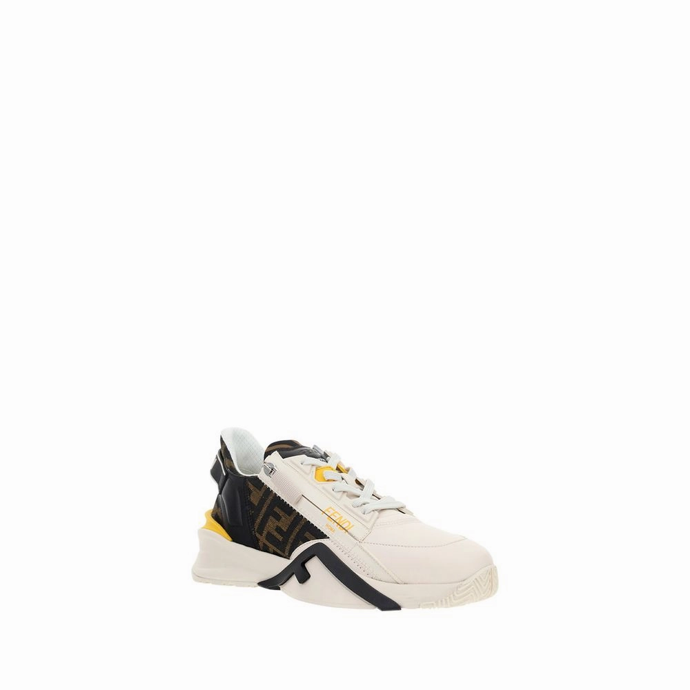 Fendi White Calf Leather Bos Taurus Athletic Sneakers Kids Running Shoes