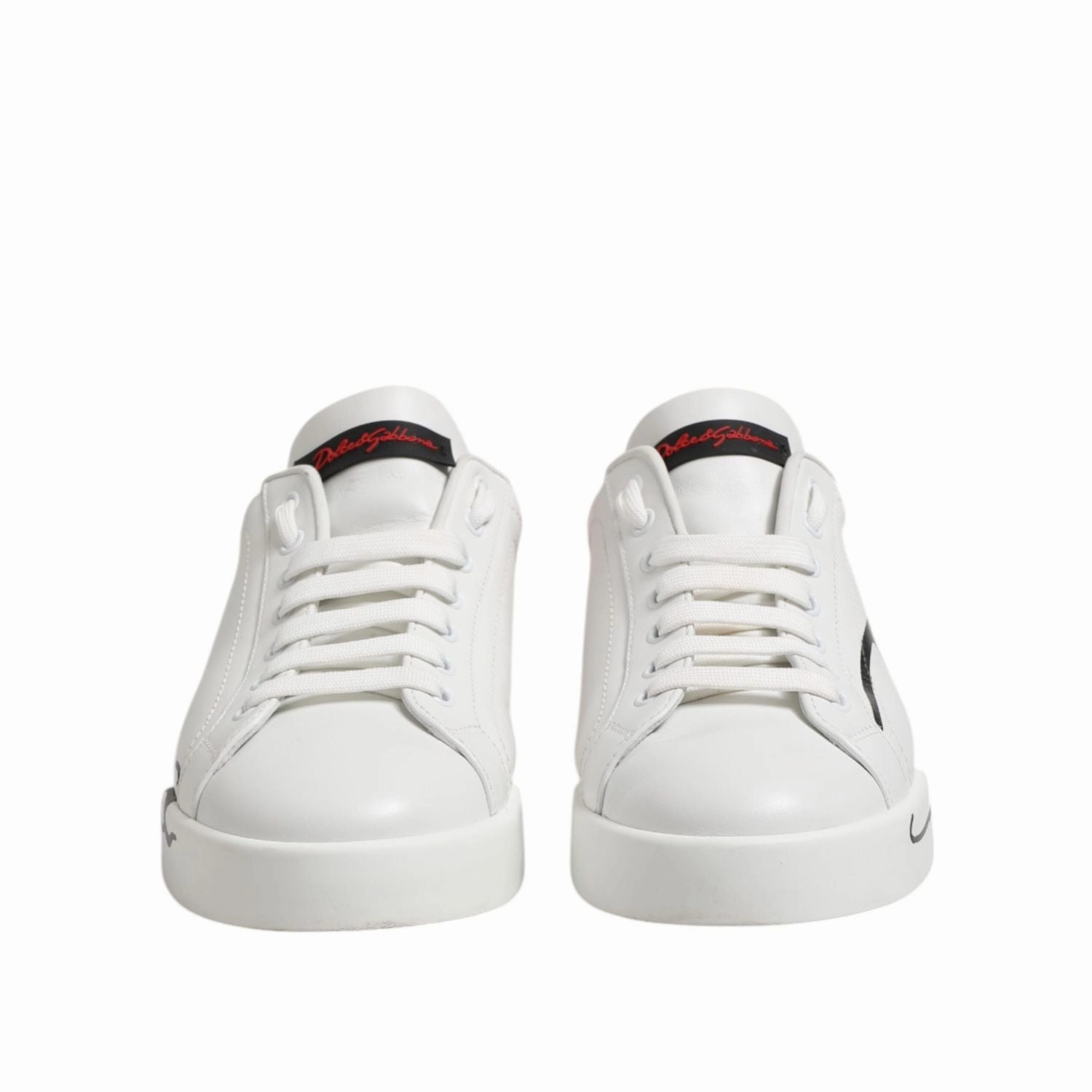 Easter Mule Sneakers Dolce & Gabbana White Red Logo Low Top Leather Sneakers Shoes