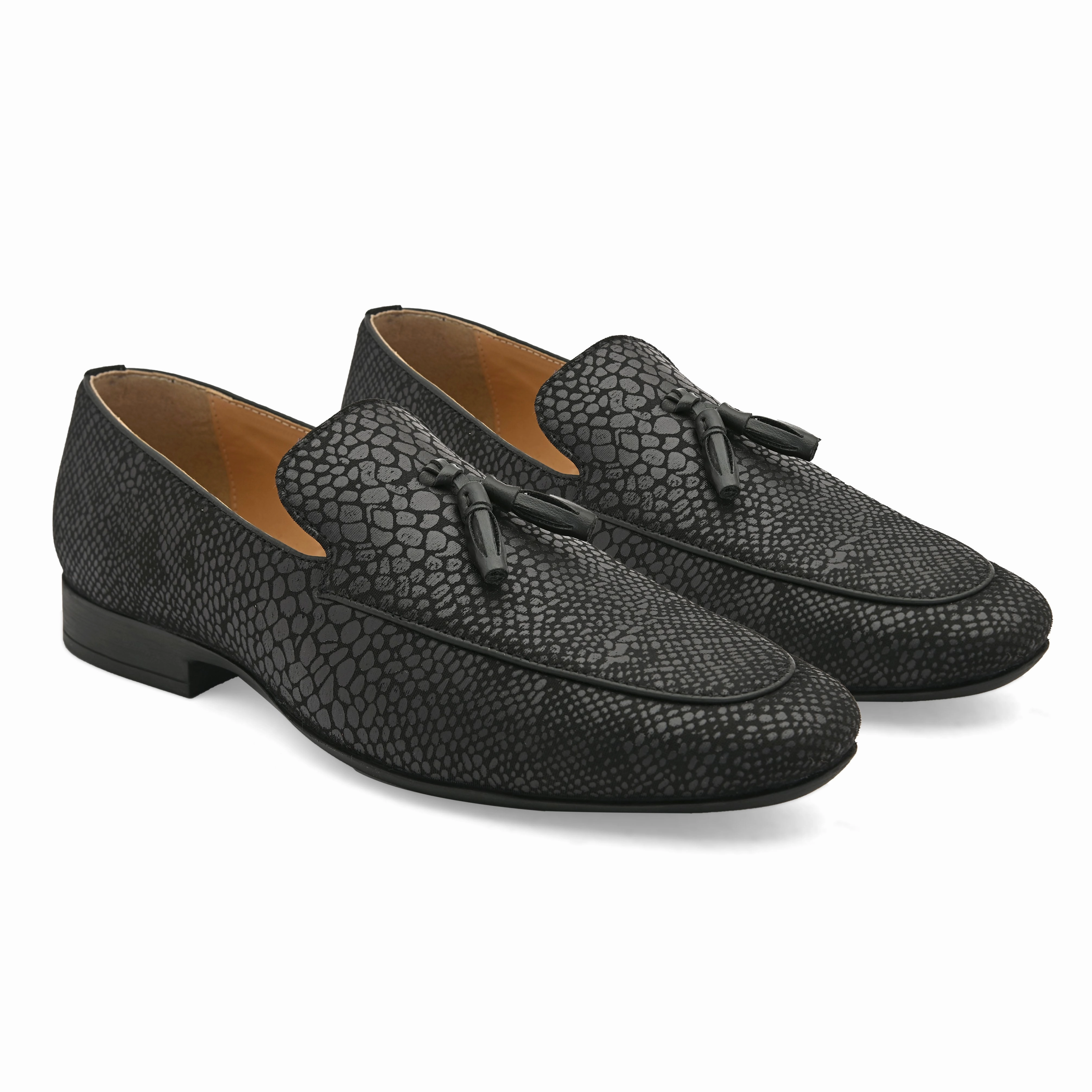 Socks With Loafers Or Not Dabble Black Textured Loafers