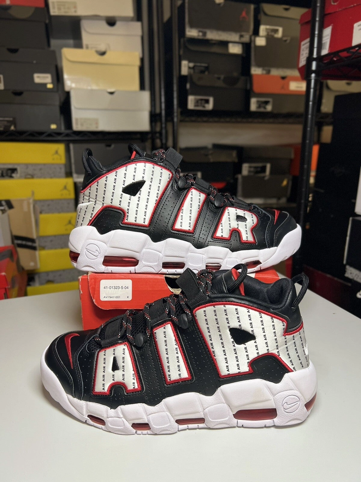 Nike Air More Uptempo Pinstripe 2018 AV7947-001 Size 10.5 Asics Spike Shoes