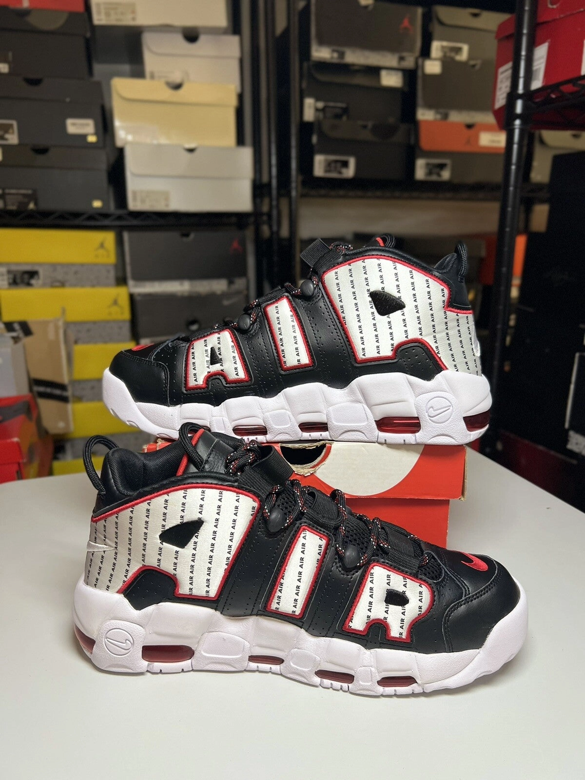 Asics Running Shoes Nearby Nike Air More Uptempo Pinstripe 2018 AV7947-001 Size 10.5