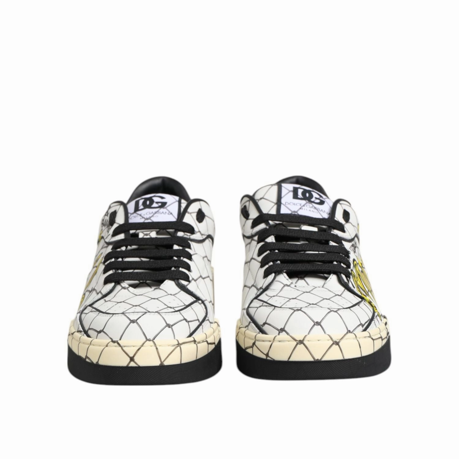 Dolce & Gabbana White Logo Print Low Top Men Sneakers Shoes Most Sneakers