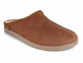Felted Slippers SHEPHERD Men Lambskin Slippers 'Ludvig', antique cognac