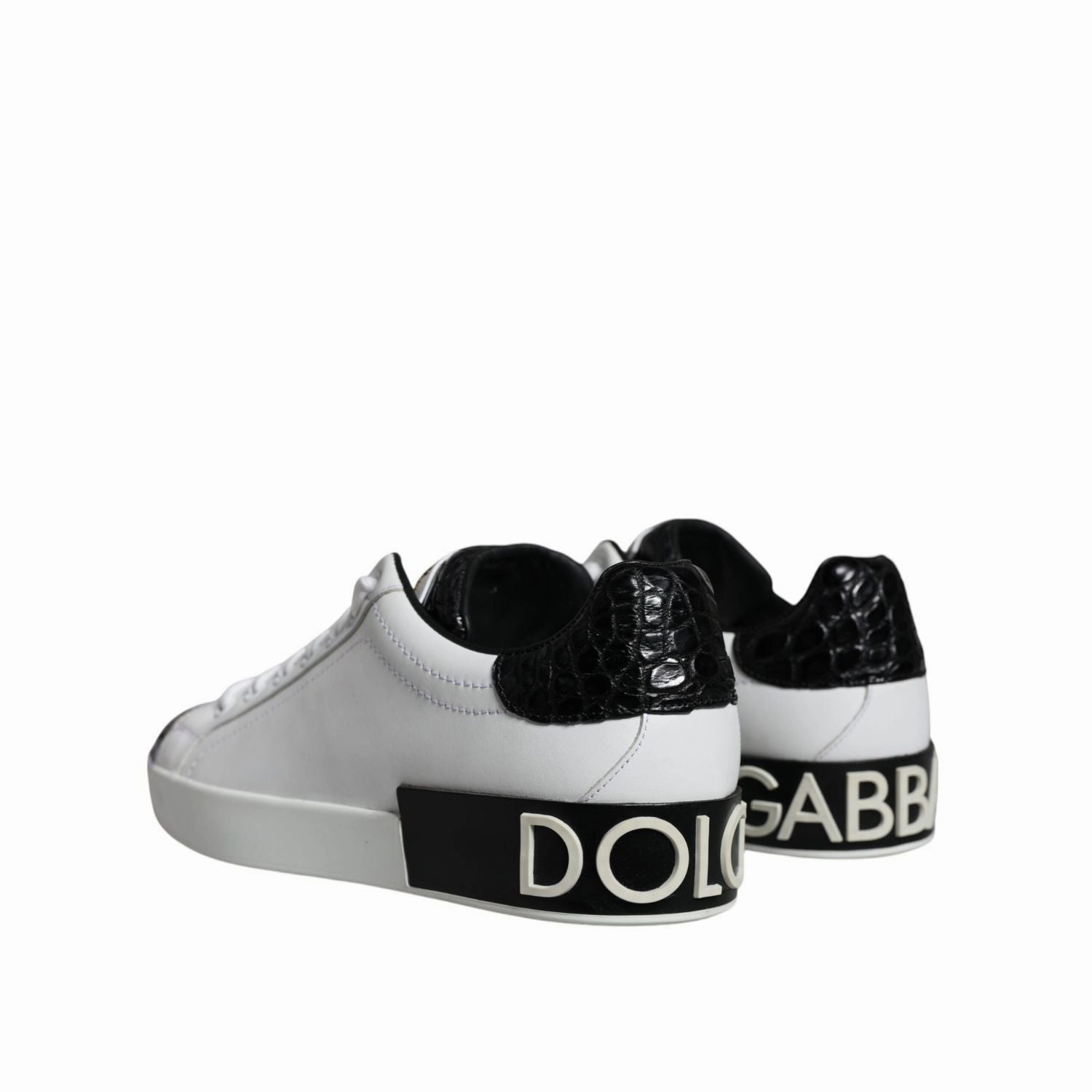 Sneakers Reviews Dolce & Gabbana Black Leather Logo Portofino Sneaker Shoes