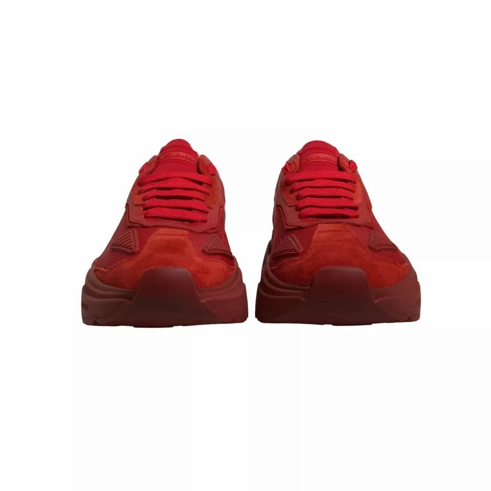 Most Sneakers Dolce & Gabbana Red Leather Daymaster Low Top Sneakers Shoes
