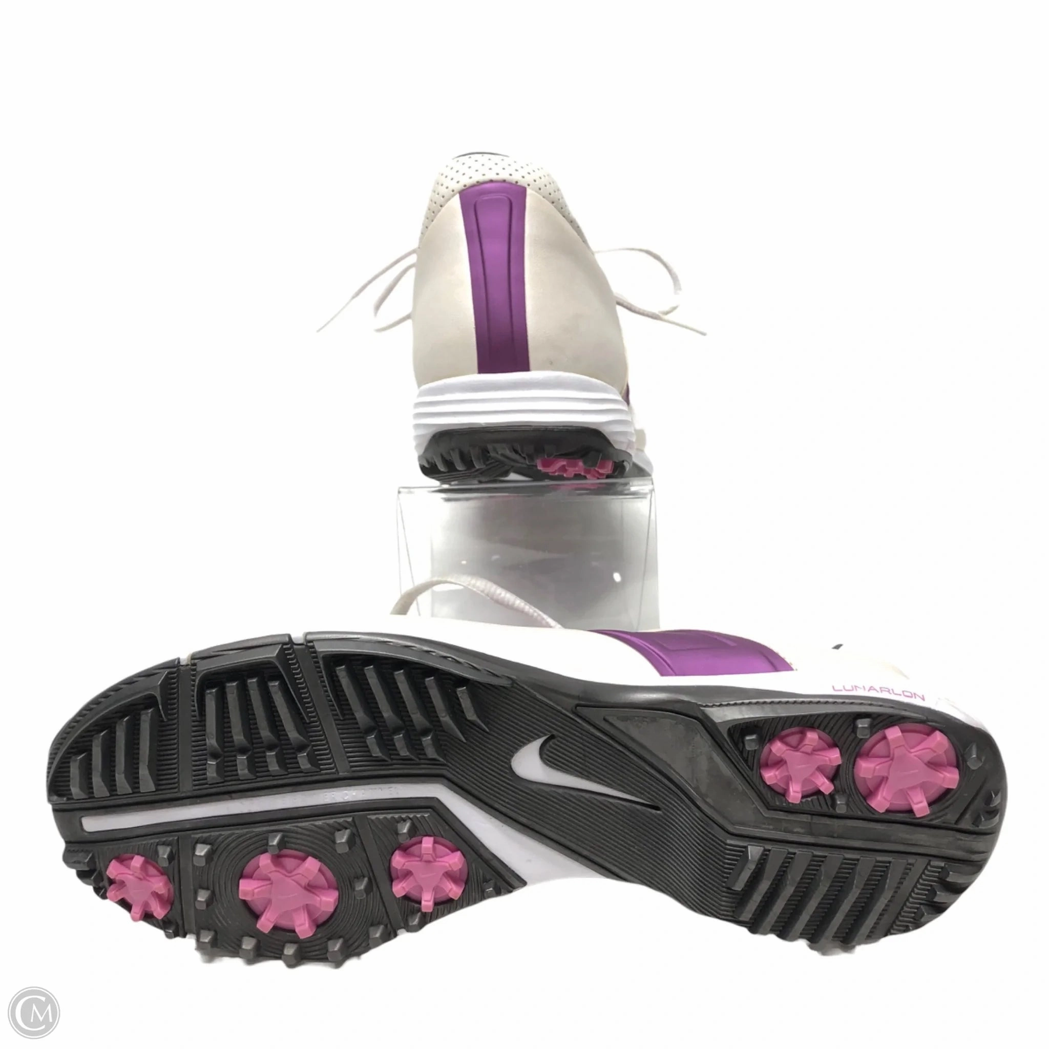 Asics Non Marking Badminton Shoes Shoes Sneakers By Nike In Cream & Purple, Size: 7.5