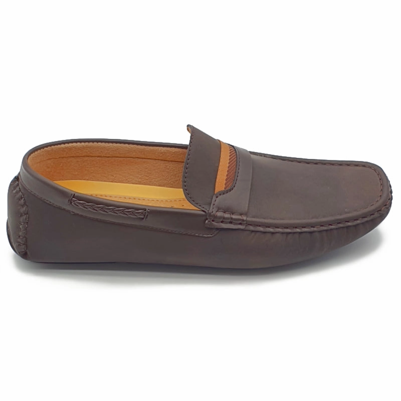 Tan Leather Loafers Single Band Slip On Loafers