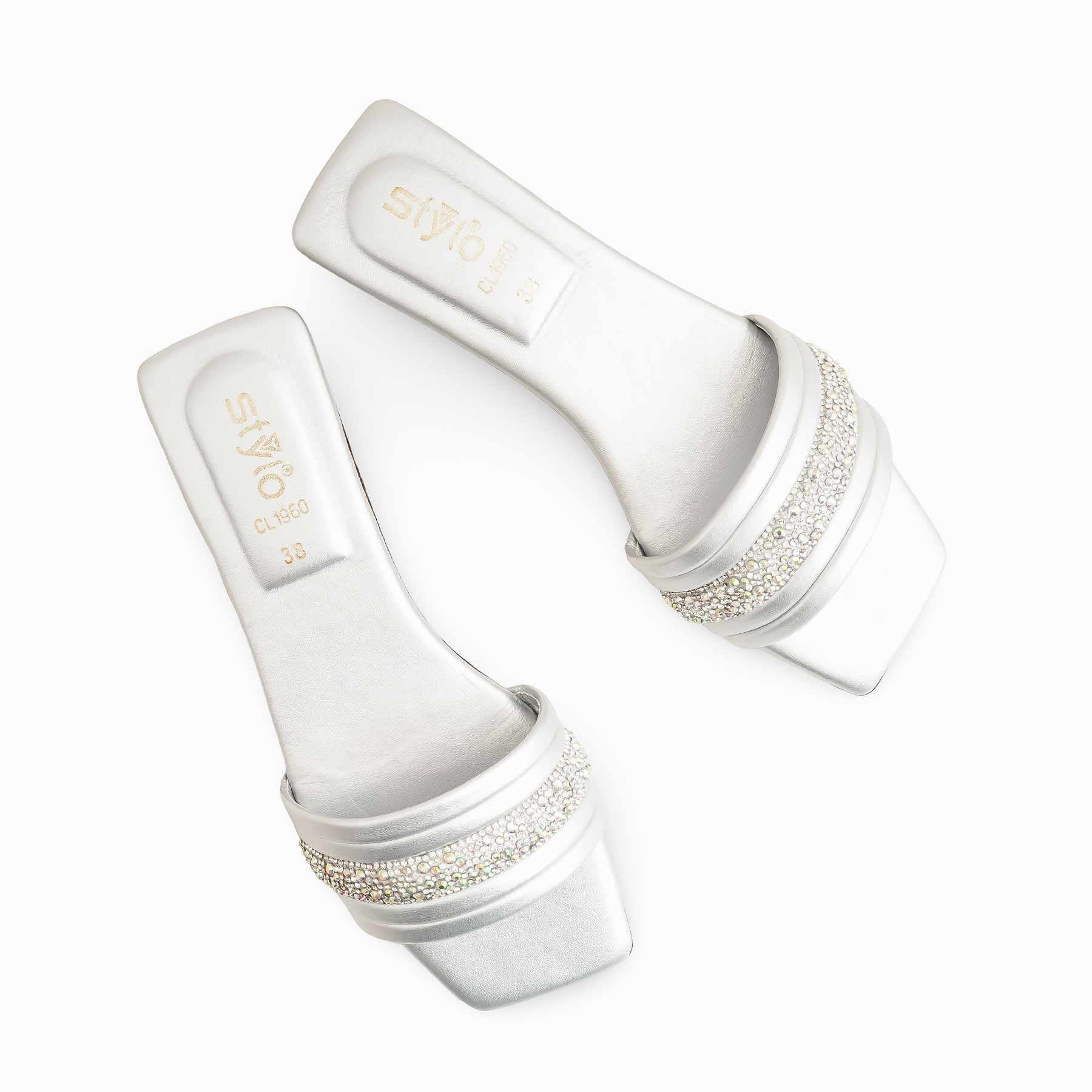 V Casual Shoes Silver Casual Slipper CL1960