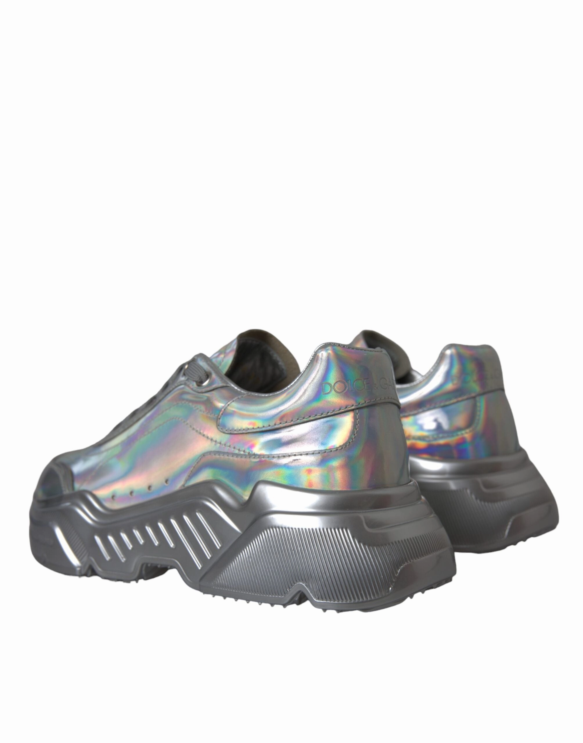 Silver Iridescent DAYMASTER Leather Sneakers Shoes Size 6.5 Sneakers