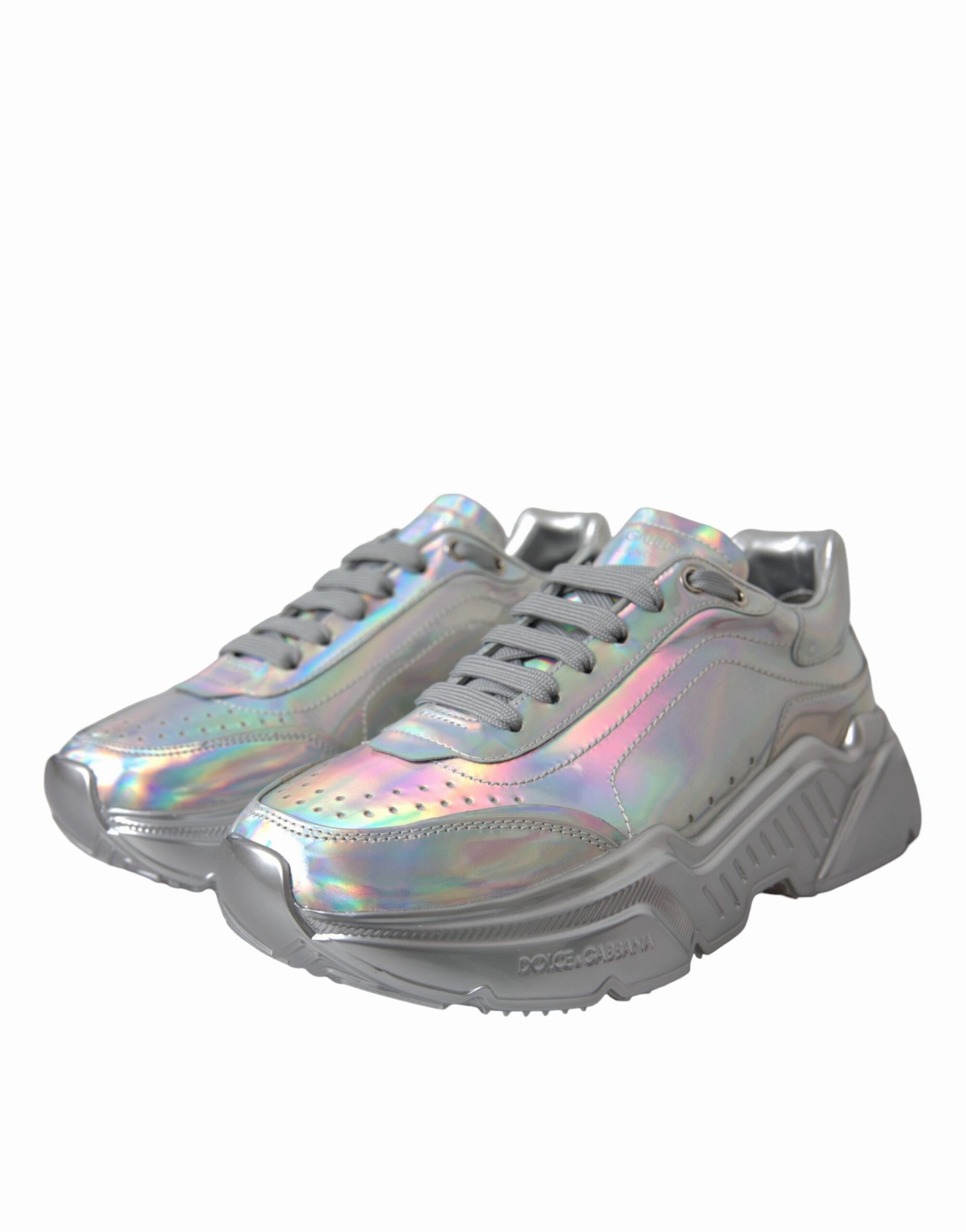 Size Wide Sneakers Silver Iridescent DAYMASTER Leather Sneakers Shoes