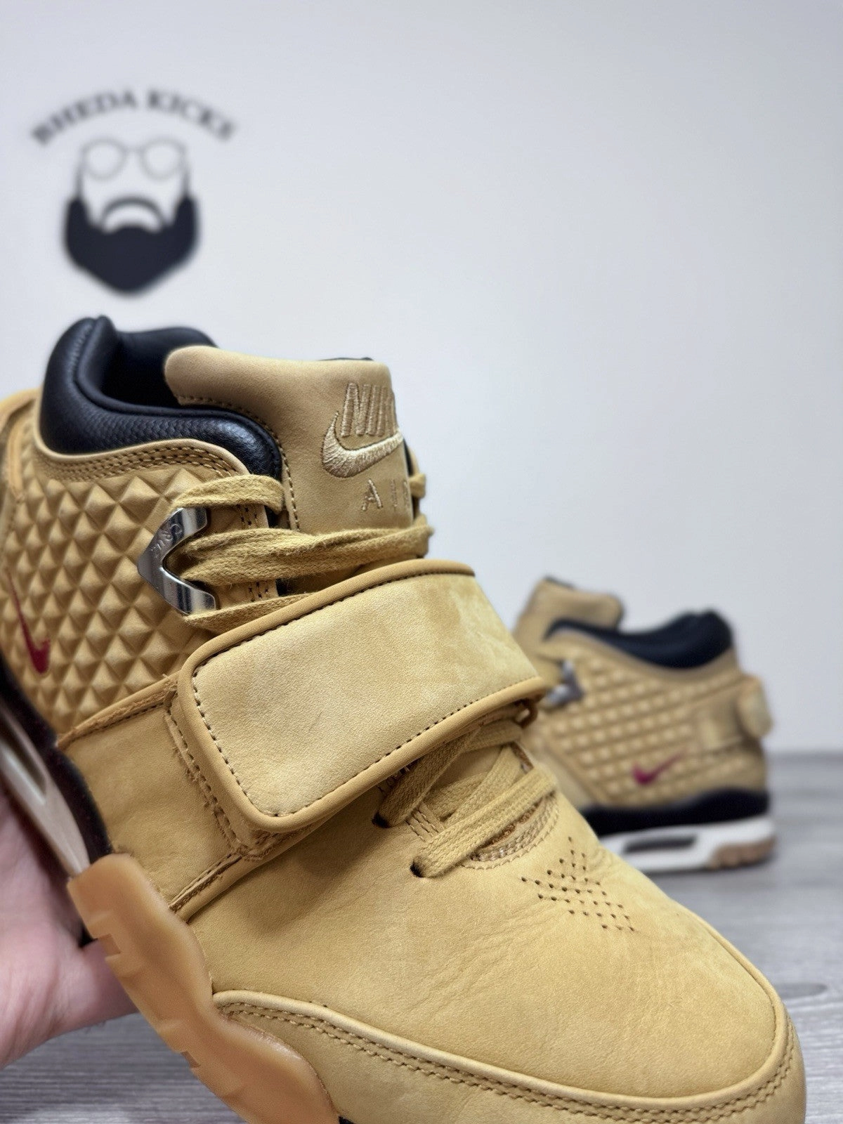 Size 10.5 - Nike Air TR Cruz Wheat (812637-700) Preowned Authentic Asics Steel Toe Tennis Shoes