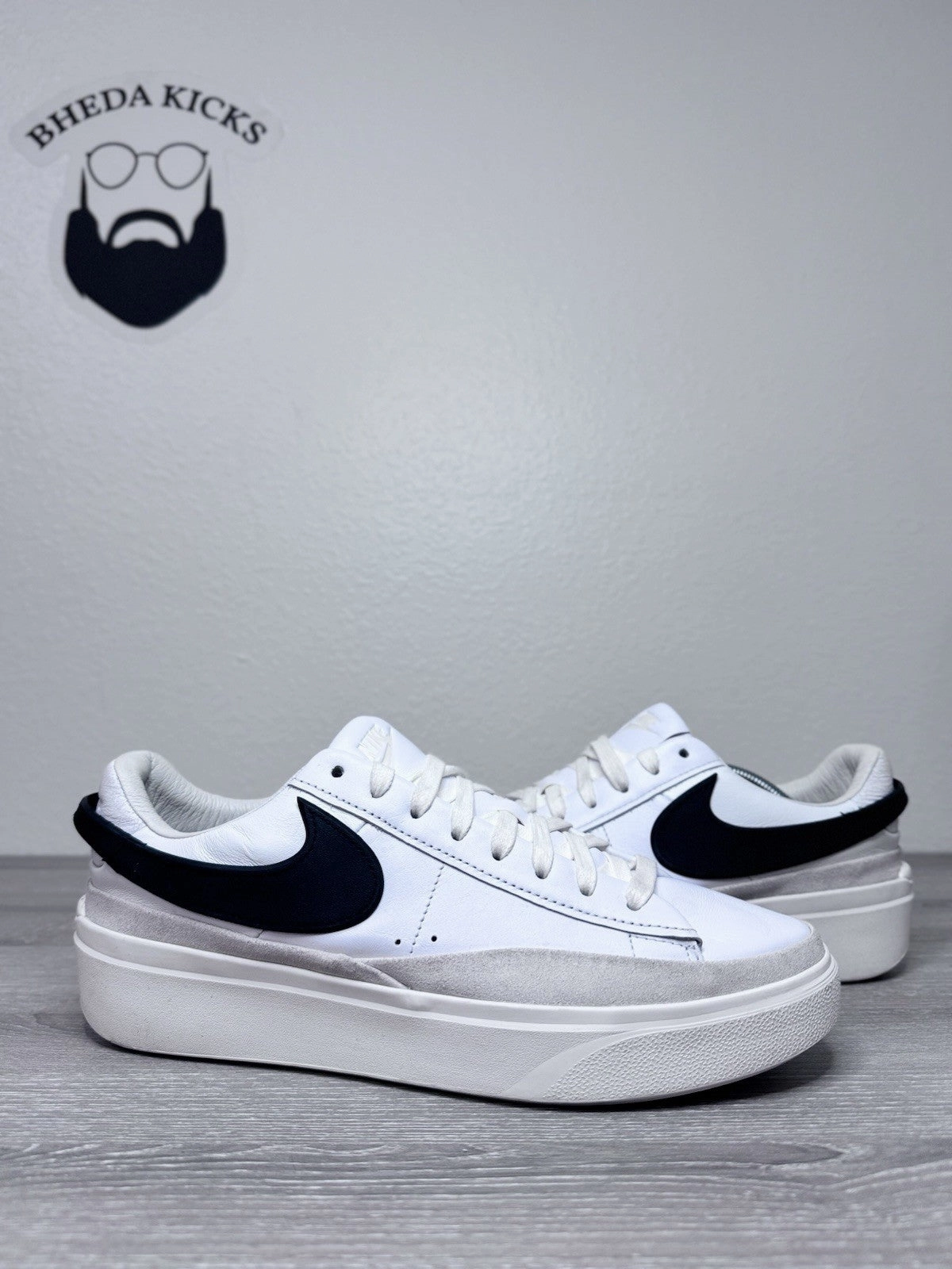 Asics Handball Shoes Size 10.5 - Nike Blazer Phantom Low White Black HF3119-101 Preowned Authentic