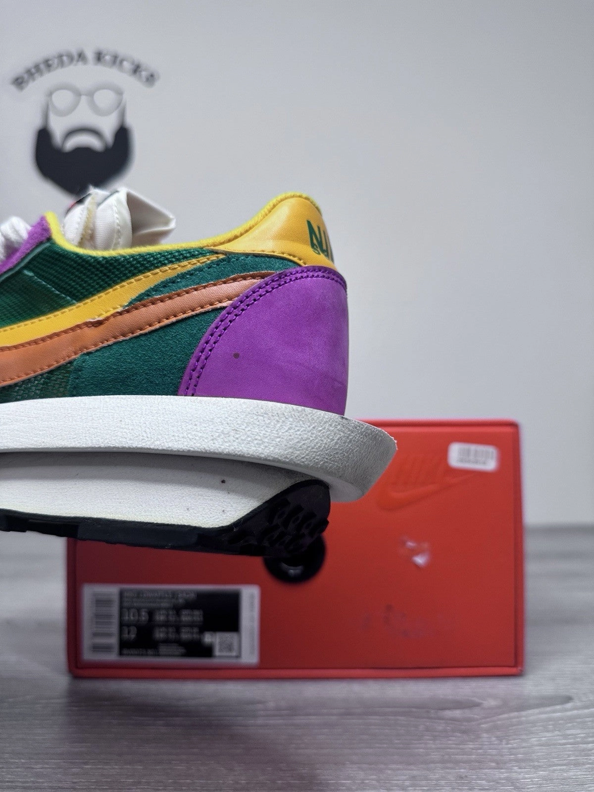 Asics Gel-venture 7 Running Shoes Size 10.5 - Nike Sacai x LDWaffle Pine Green Purple Suede Leather (BV0073-301)