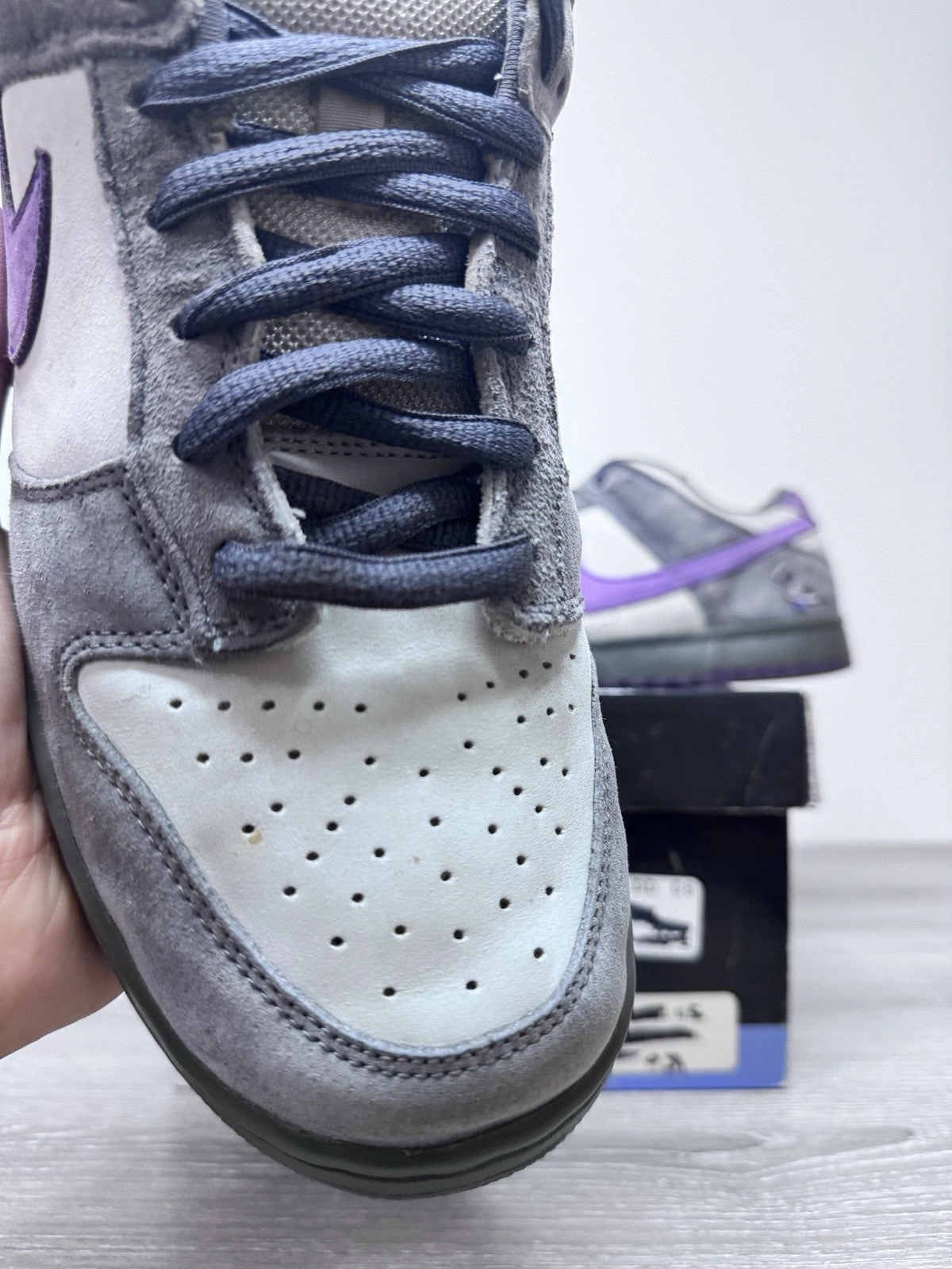 Size 10.5 - Nike SB Dunk Low Pro Purple Pigeon 2006 304292-051 Preowned Asics Running Shoes Gel Contend 7