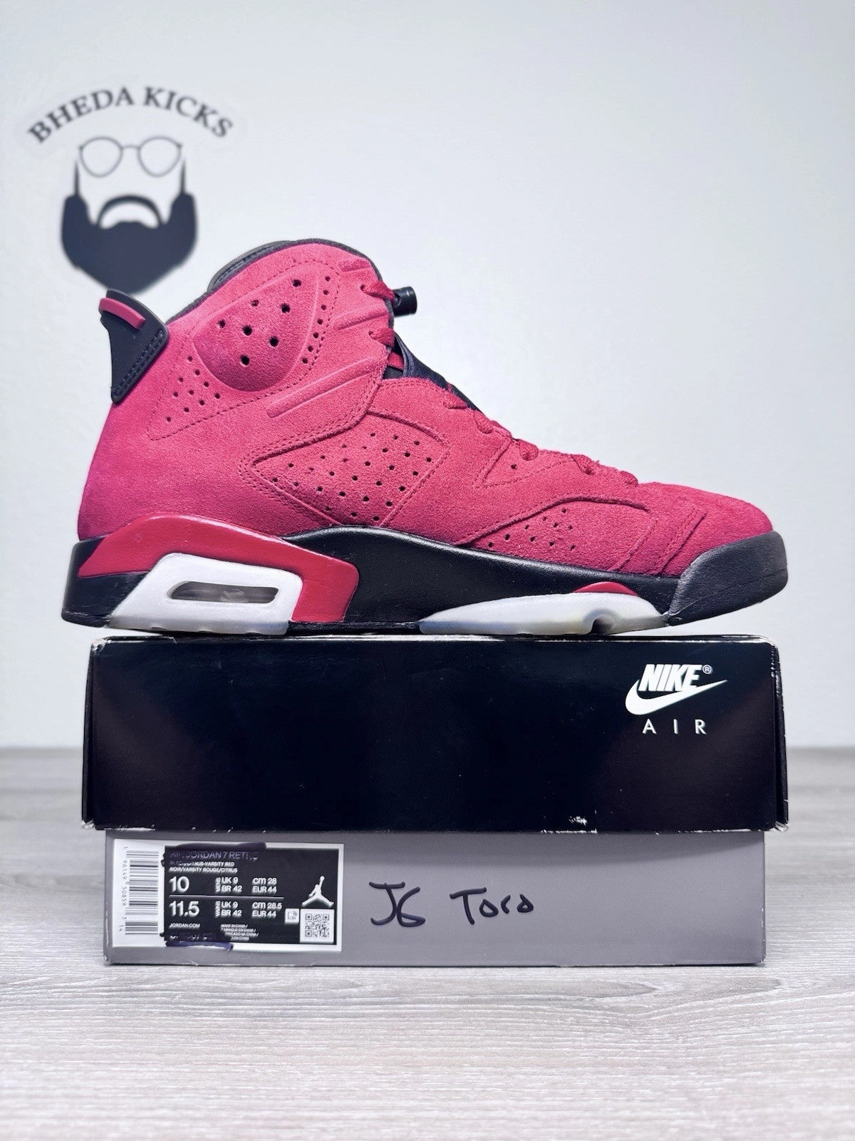 Size 10 - Nike Air Jordan 6 Retro Toro Bravo CT8529-600 Black Red Varsity Asics Shoe Types