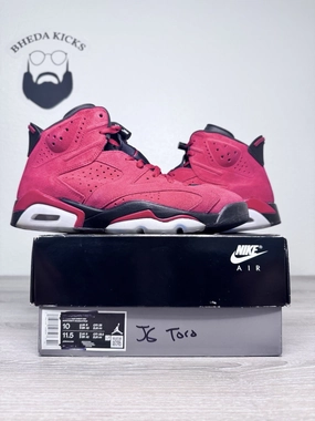 Size 10 - Nike Air Jordan 6 Retro Toro Bravo CT8529-600 Black Red Varsity Wrestling Shoes Asics Pink