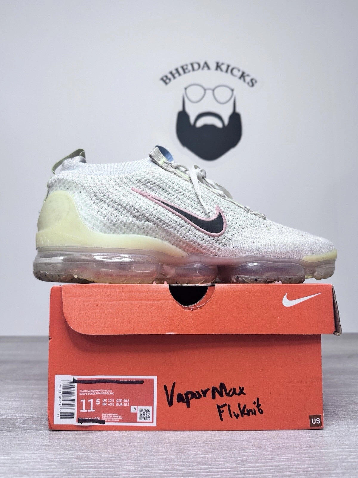 Size 11.5 - Nike Air VaporMax 2021 Flyknit Mismatched Swoosh Shoes DQ7633-100 Asics 2021 Running Shoes