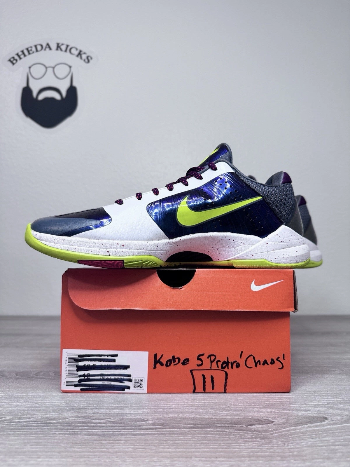 Size 11 - Nike Zoom Kobe 5 Protro 2020 Chaos CD4991-100 Preowned PADS New Asics Running Shoes