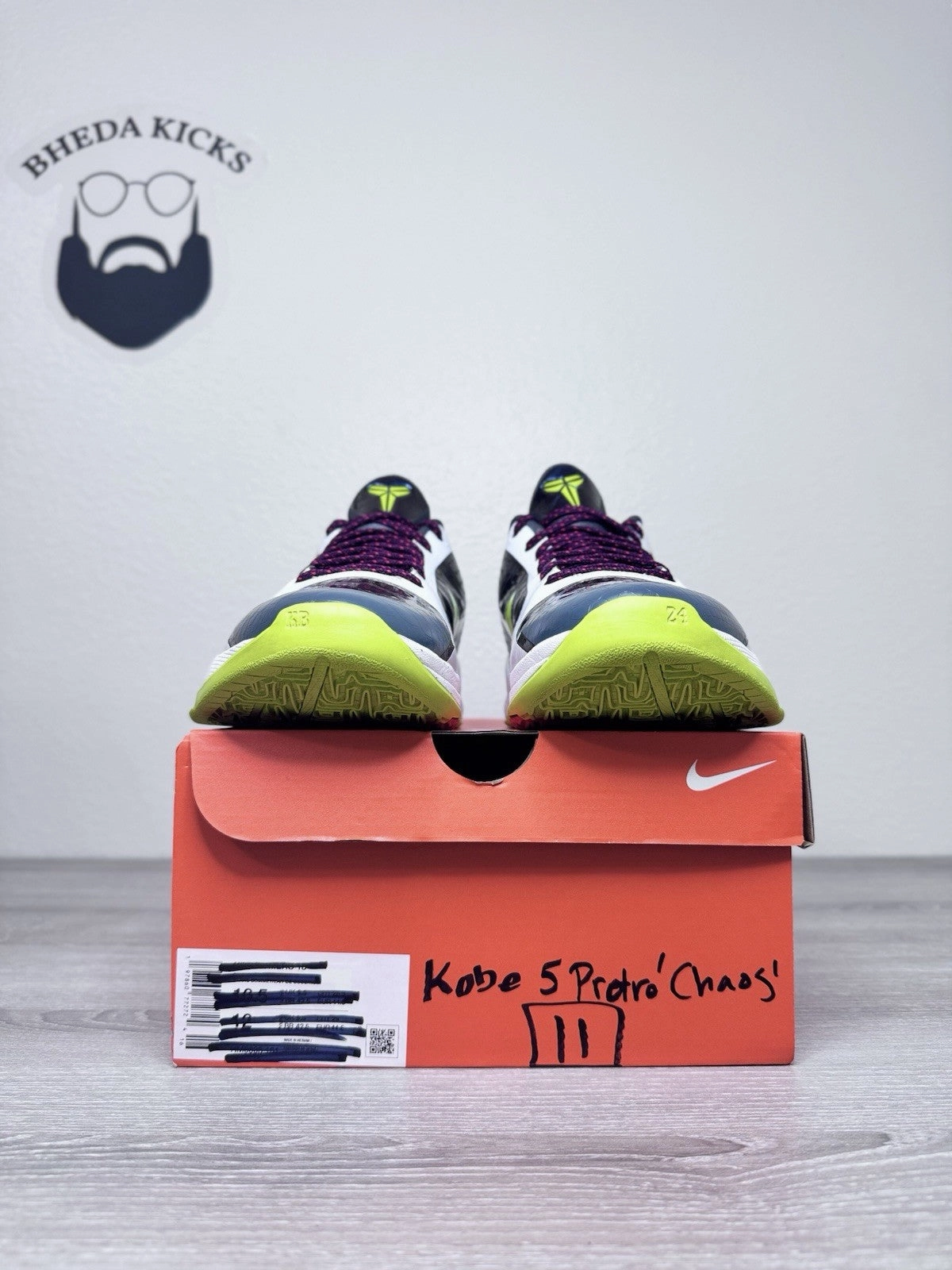 Grass Court Tennis Shoes Asics Size 11 - Nike Zoom Kobe 5 Protro 2020 Chaos CD4991-100 Preowned PADS