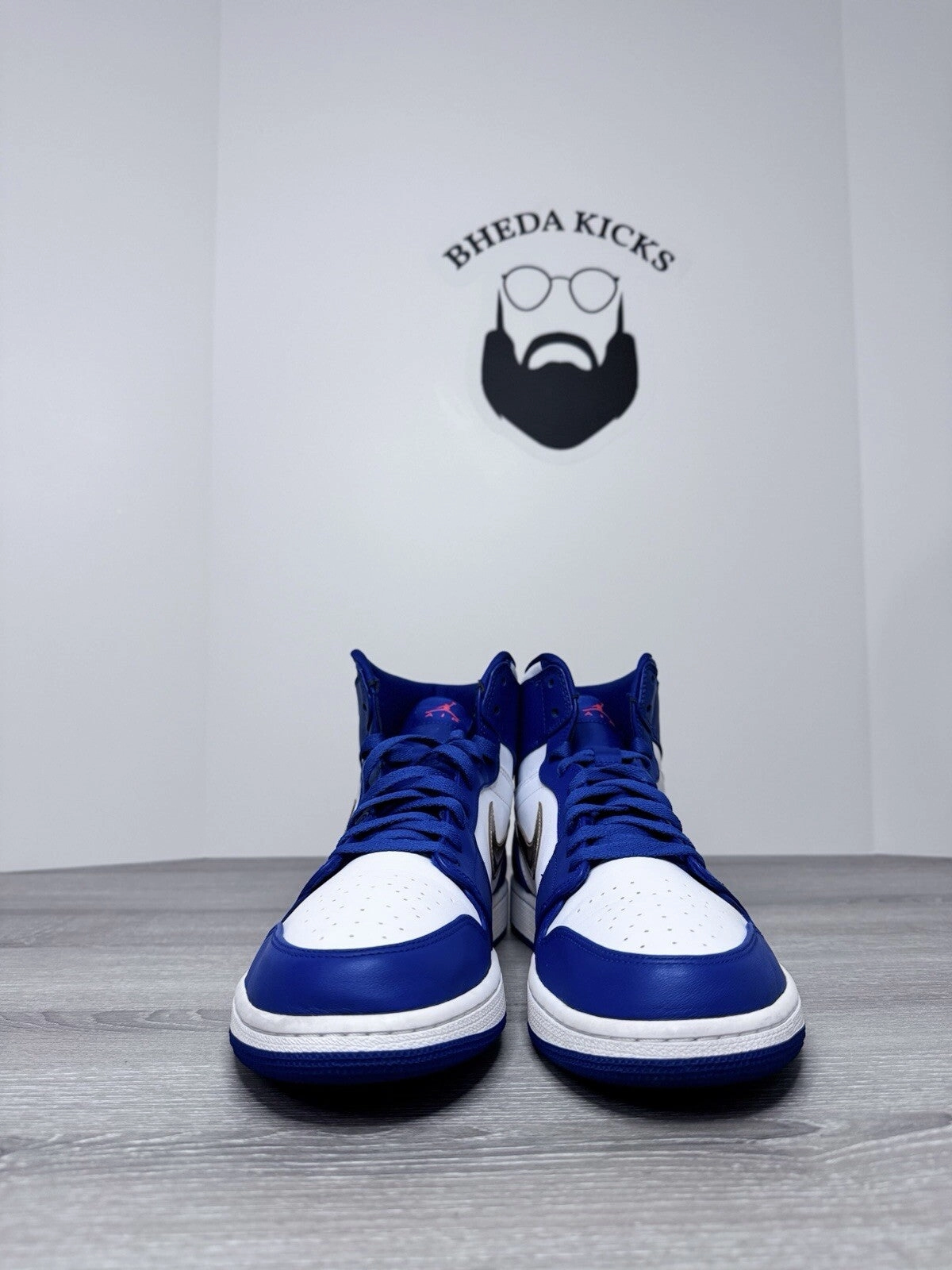 Size 12.5 - Air Jordan 1 High Gold Medal Nike Retro Blue White 2016 332550-406 Asics Dynawall Shoes