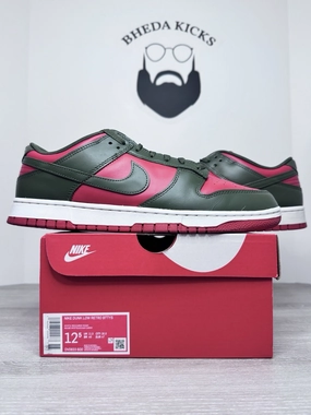 Size 12.5 - Nike Dunk Low Cargo Khaki Mystic Red DV0833-600 Preowned Og Shoe Carnival Asics Running Shoes