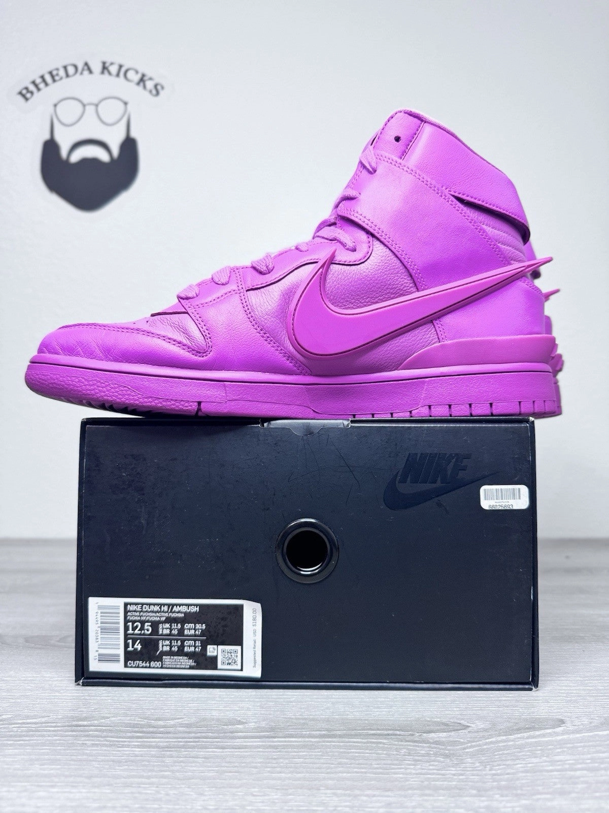 Size 12.5M - 2021 Nike Dunk High Ambush Active Fuchsia CU7544-600 Preowned Asics Gel Pulse 11 Running Shoe