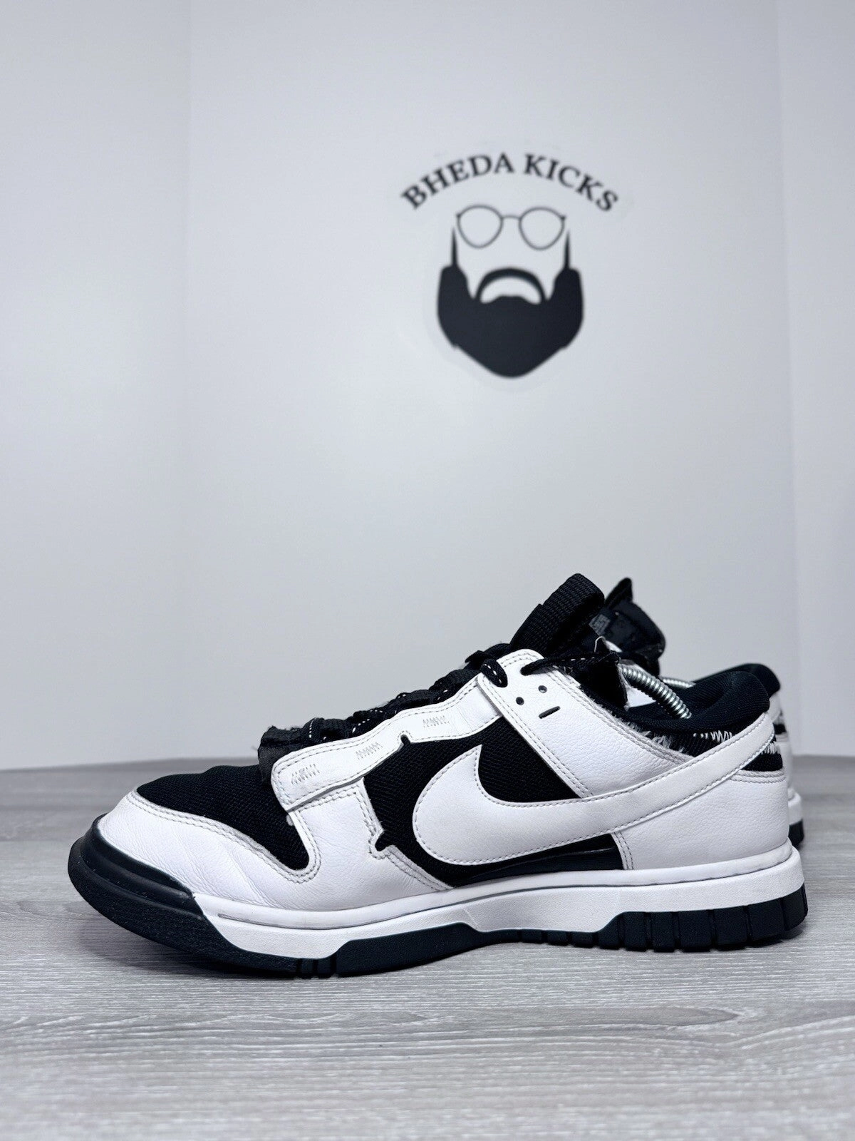 Size 12 - Nike Air Dunk Jumbo 'Reverse Panda' DV0821-002 Preowned Authentic Asics Dragon Shoes