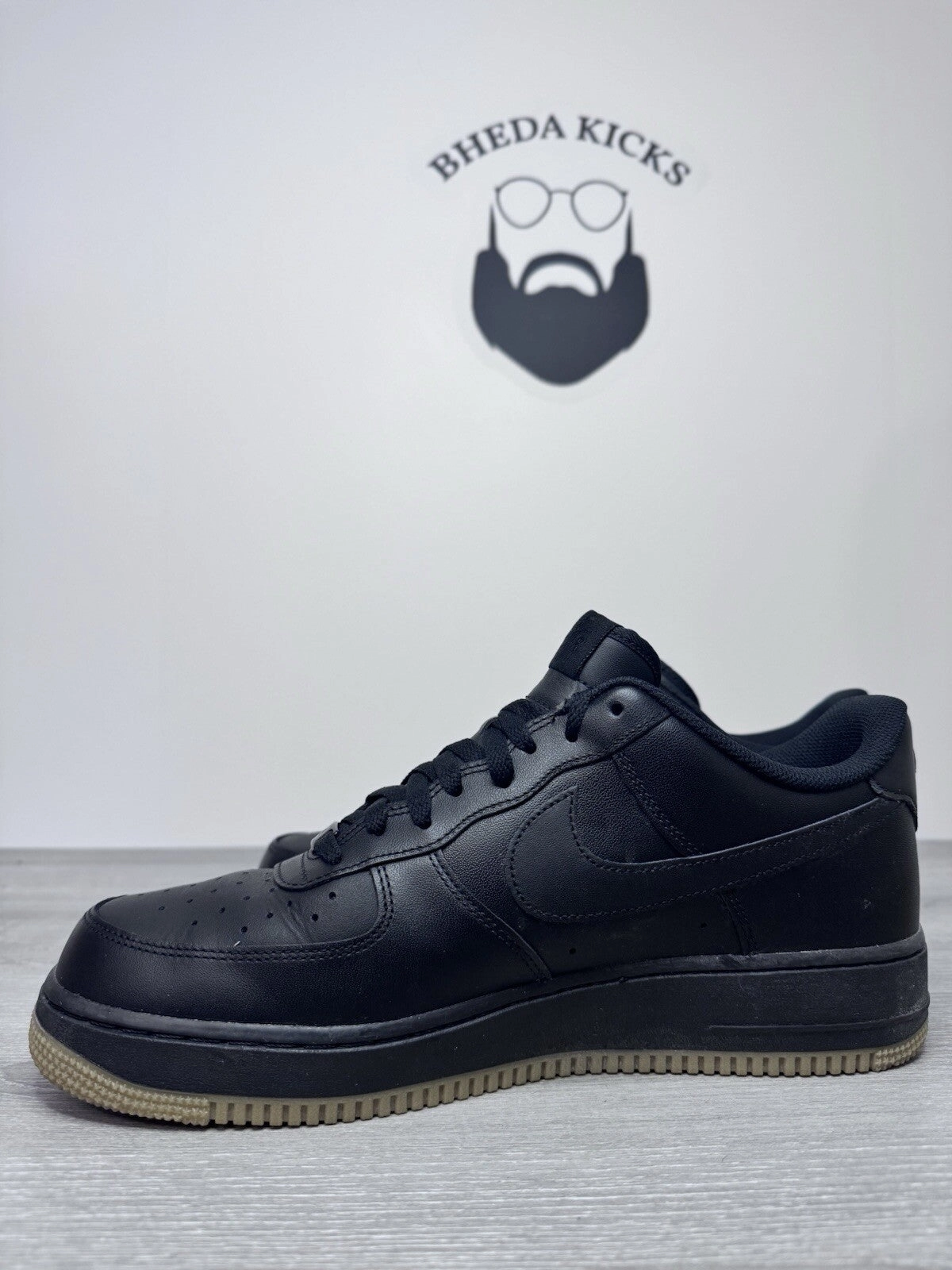 Cecilie Bahnsen Asics Size 12 - Nike Air Force 1 '07 Black Gum  (DZ4404-001) Preowned Authentic