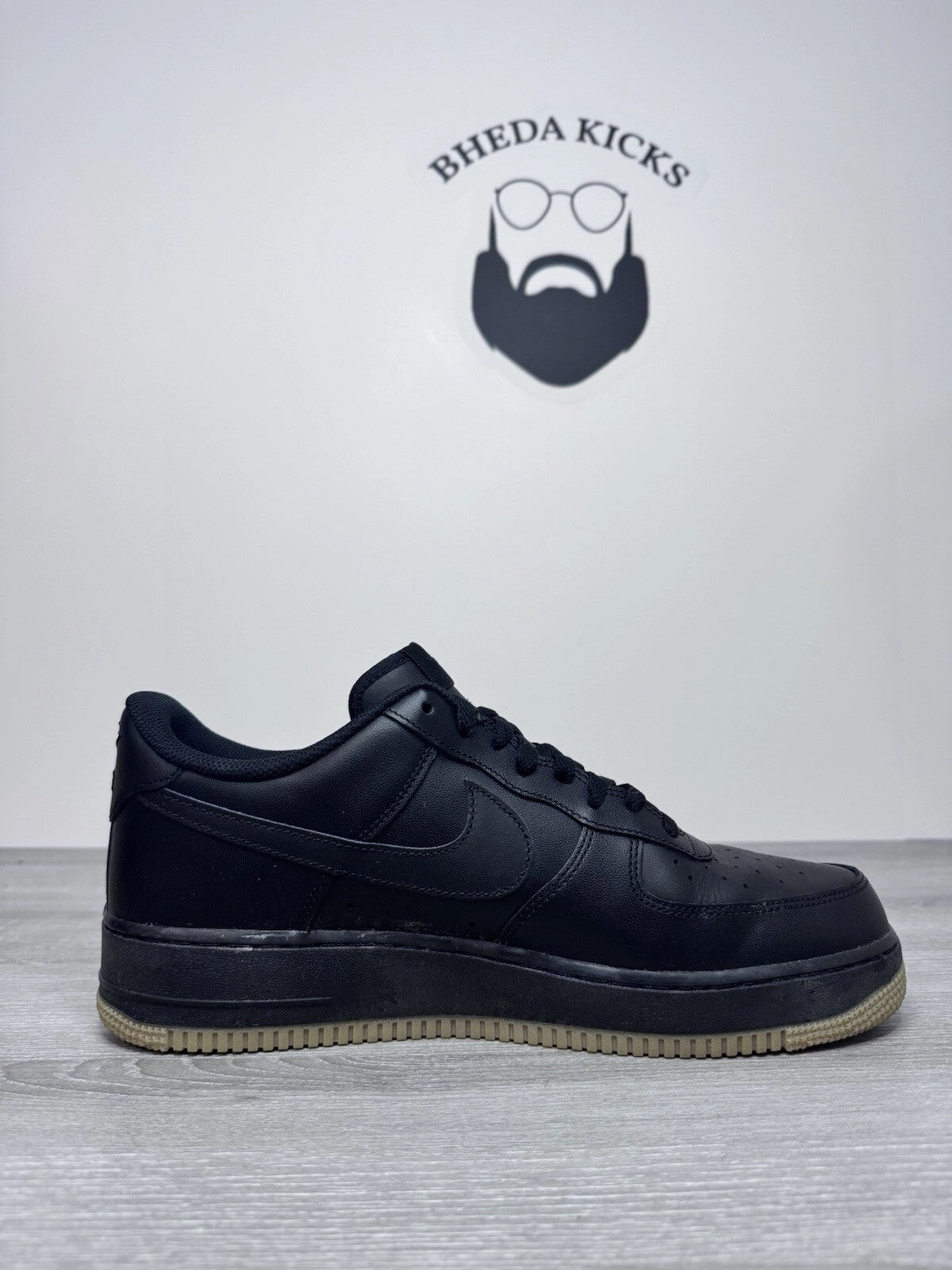 Size 12 - Nike Air Force 1 '07 Black Gum  (DZ4404-001) Preowned Authentic Asics Shoes Weight