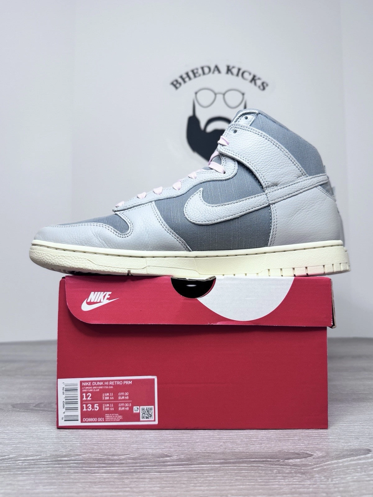 Size 12 - Nike Dunk High Premium Certified Fresh Particle Grey Sail DQ8800-001 Asics Dan Gable Wrestling Shoes