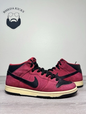 Size 12 - Nike Dunk Pro Sb Mid Red 314383-600 Preowned Authentic Asics Shoes For Speed
