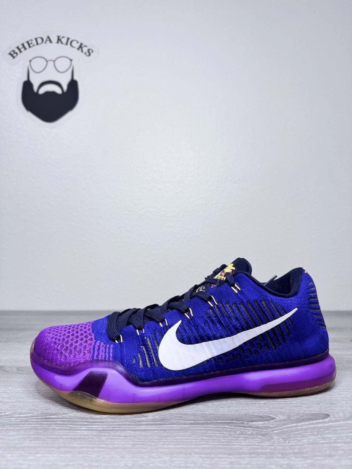 Size 12 - Nike Kobe 10 Elite Low Draft Pick 2015 Purple Yellow Opening Night Asics Upcourt 4 Court Shoes
