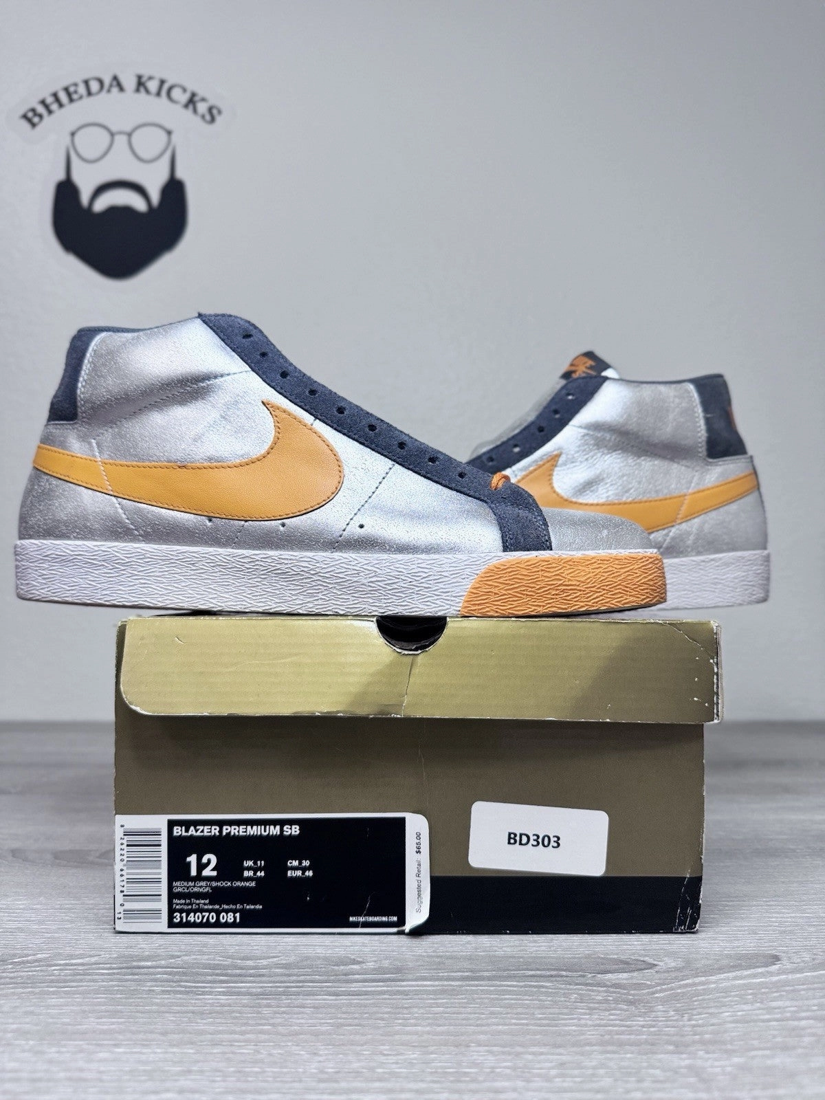 Size 12 - Nike SB Blazer Mens Sneakers Independent Trucks Company 314070-081 Asics Swim Bike Run Shoes