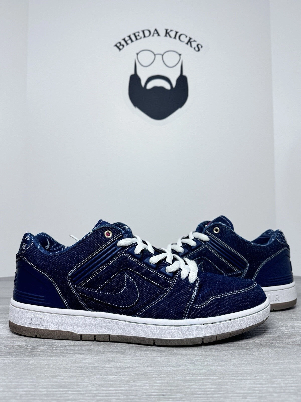 Size 13 - NIKE AIR FORCE 2 Low Rivals Pack West Binary Blue Denim White Gum Run Shoes Asics