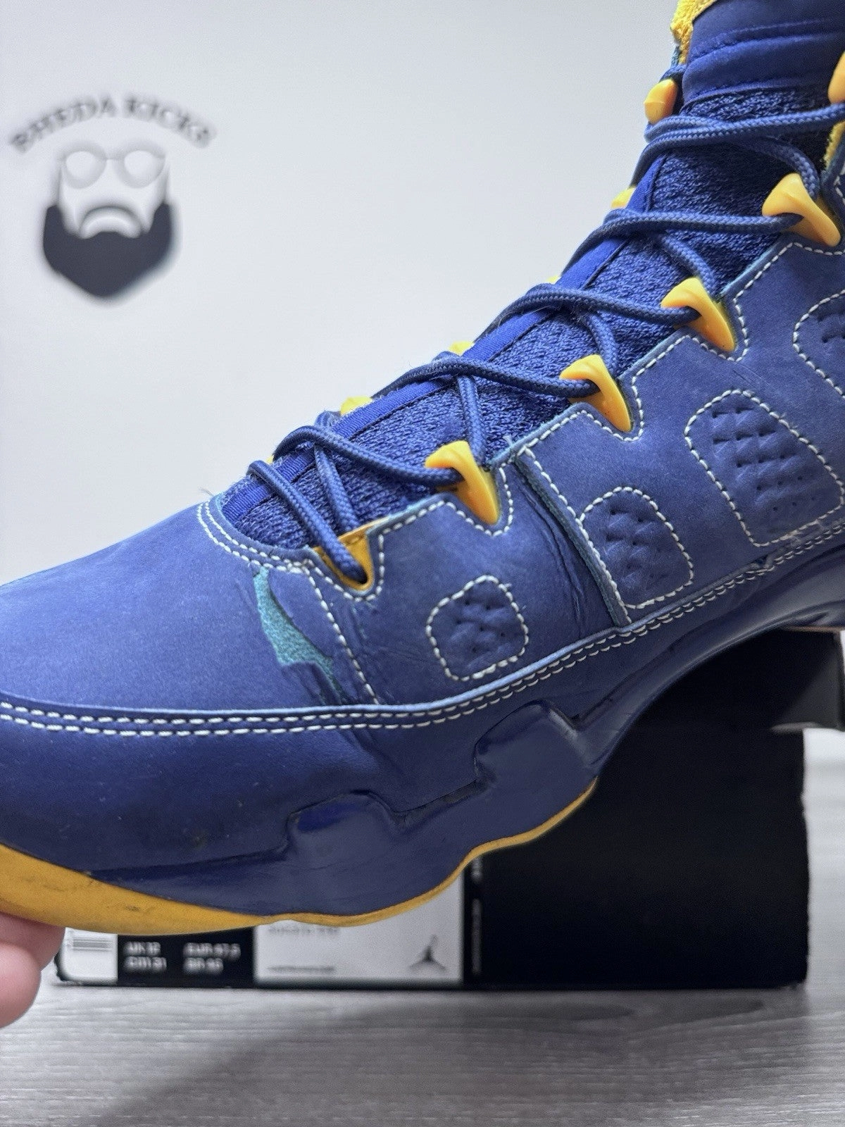 Size 13 - Nike Air Jordan 9 Retro Calvin Bailey 2012 302370-445 Mens Preowned Asics Cycling Shoes