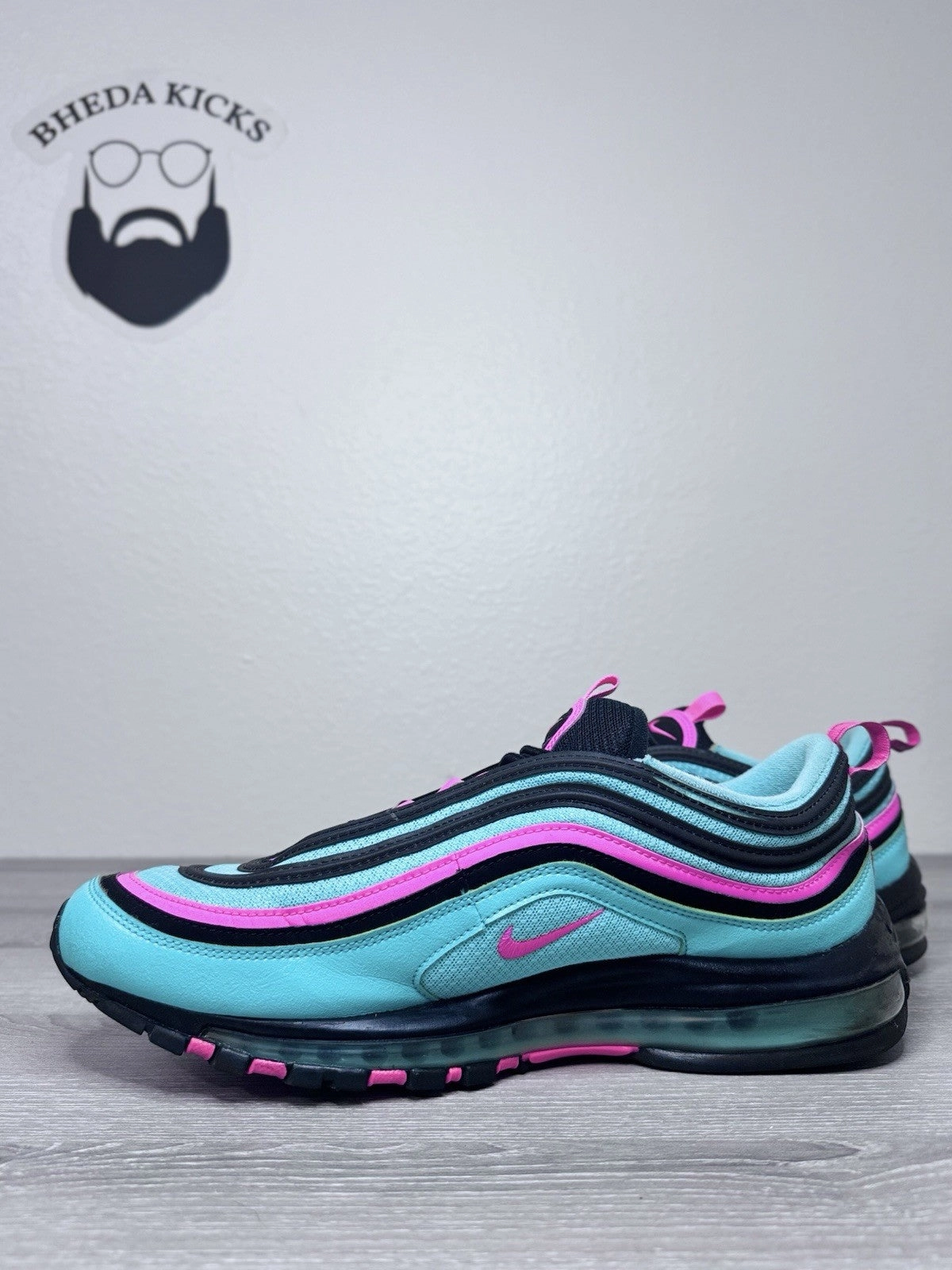Size 13 - Nike Air Max 97 Hyper Turquoise Preowned (CU4877-300) Authentic Og Asics 2017 Running Shoes