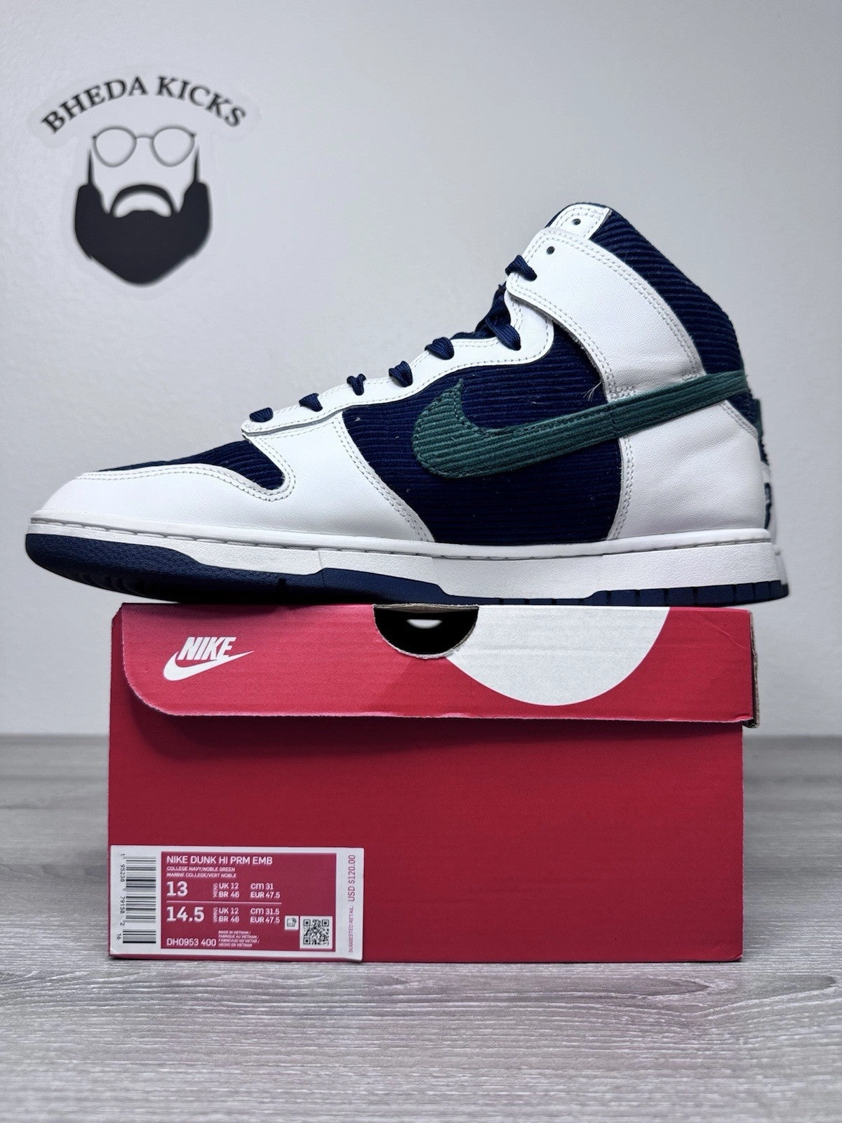Size 13 - Nike Dunk Hi PRM EMB Sports Specialties Sports Corduroy DH0953-400 Asics Volleyball Shoes 2025
