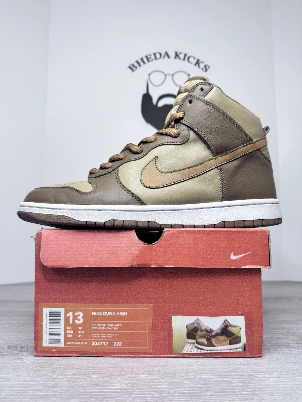 Asics 54 Wrestling Shoes Size 13 -  Nike Dunk High Brown Maple Taupe 2003 304717-222 Preowned Vintage