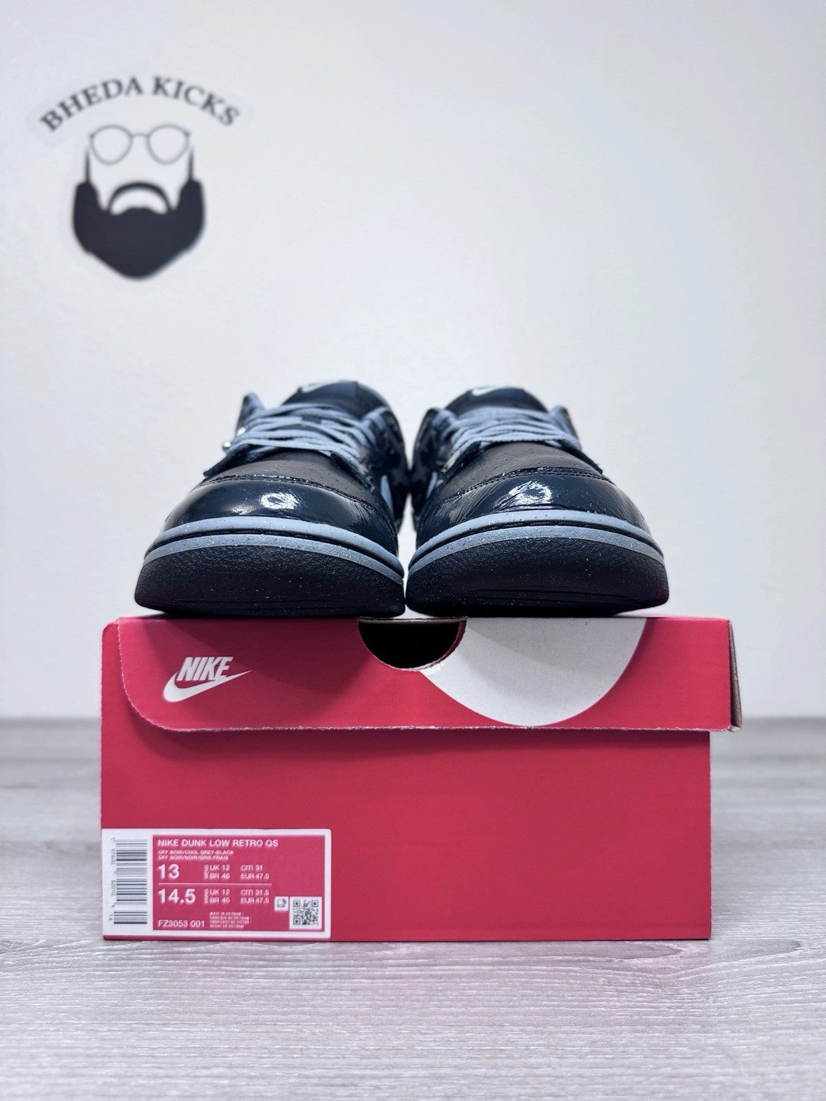 Size 13 - Nike Dunk Low "Berlin" Black Grey Sneakers FZ3053-001 Preowned Running Shoes Asics Gt 2000