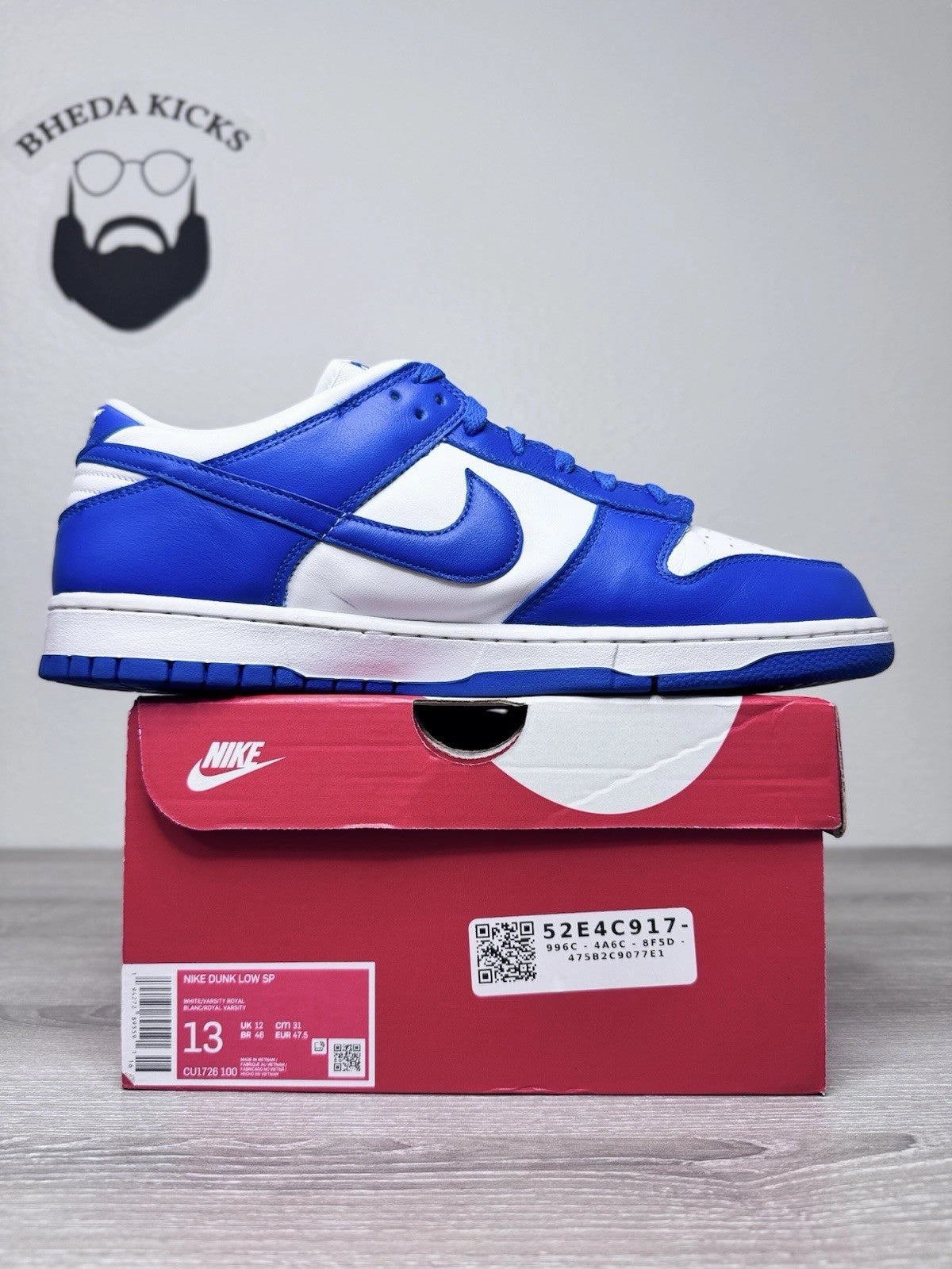 Discount Asics Running Shoes Size 13 - Nike Dunk Low Retro SP Kentucky 2020 CU1726-100 Preowned Authentic