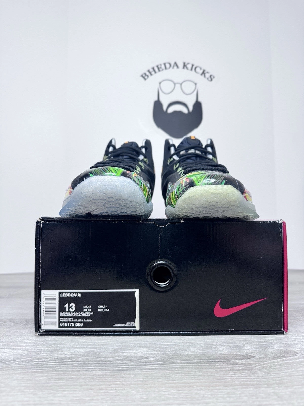 Shoe Store Asics Size 13 - Nike LeBron XI Everglades 616175-006 Authentic Og NEW DS