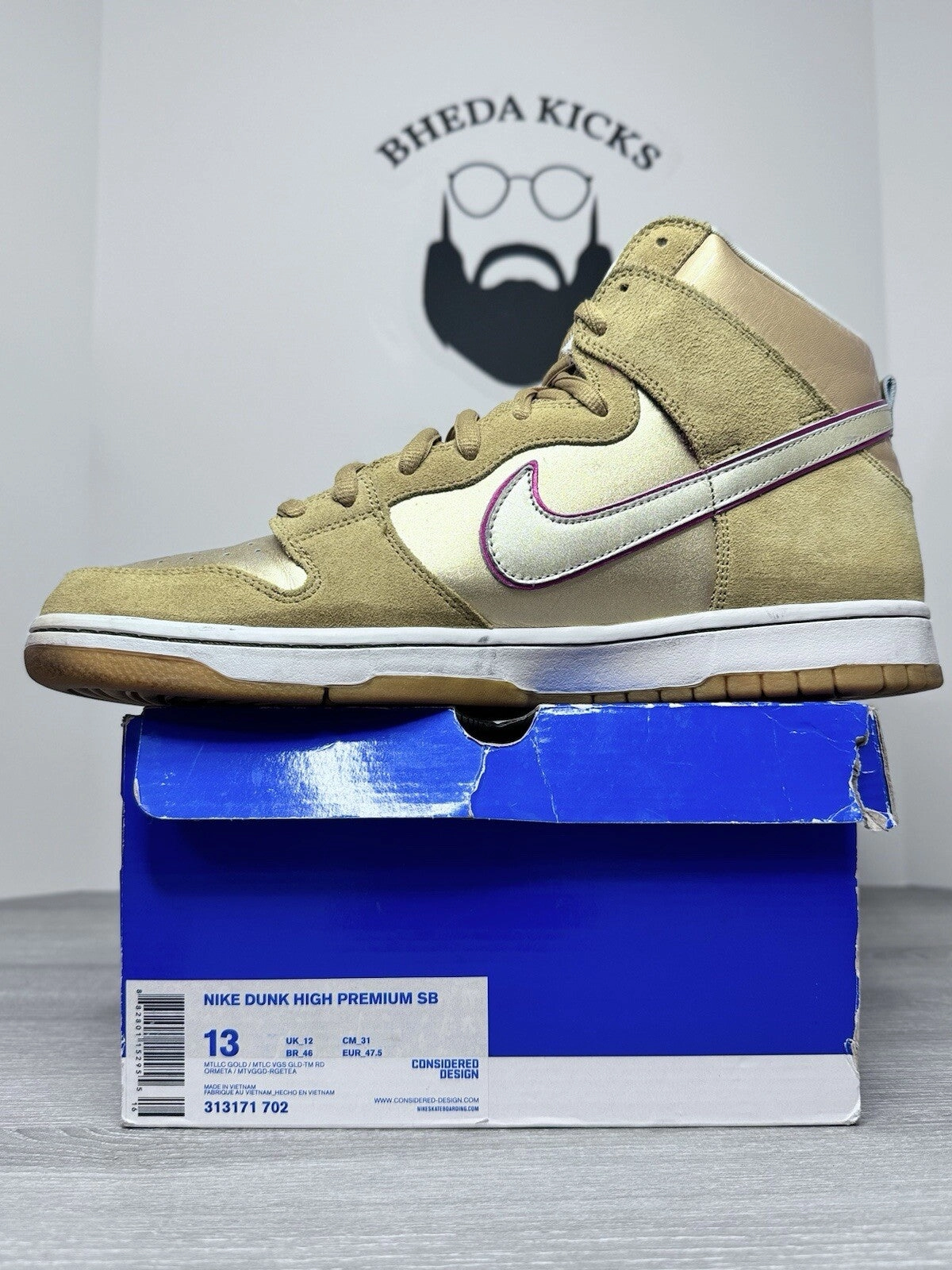 Size 13 - Nike SB Dunk High Premium Koston 2010 (313171-702) Authentic Asics High End Running Shoes
