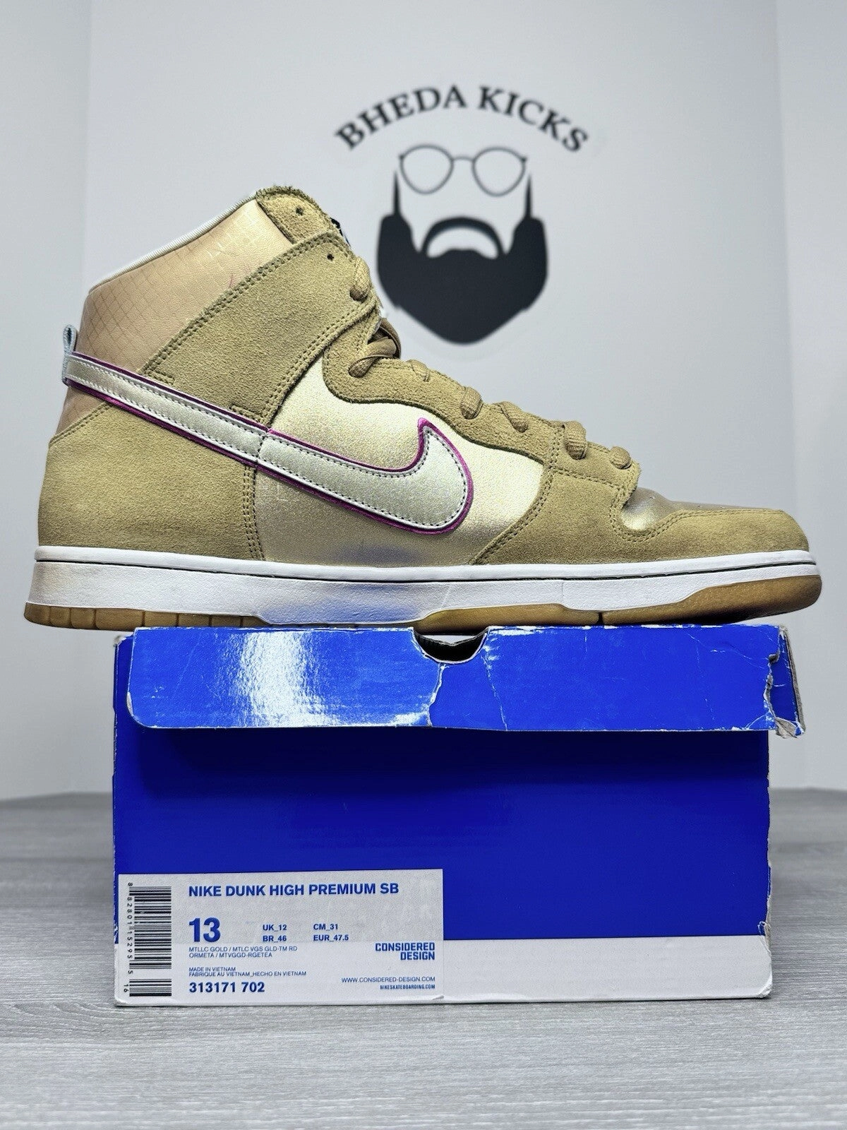 Size 13 - Nike SB Dunk High Premium Koston 2010 (313171-702) Authentic Asics Dragon Shoes