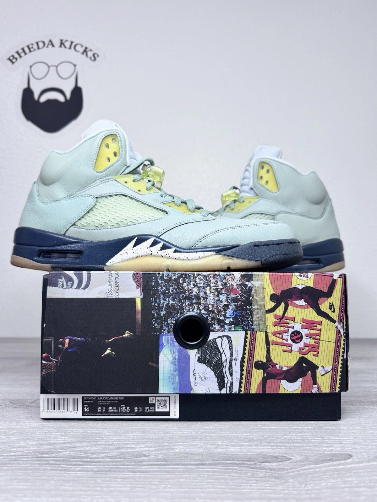 Asics Shoes Good For Walking Size 14 - Nike Air Jordan 5 Retro Jade Horizon (2022)  DC7501-300 Preowned Clean