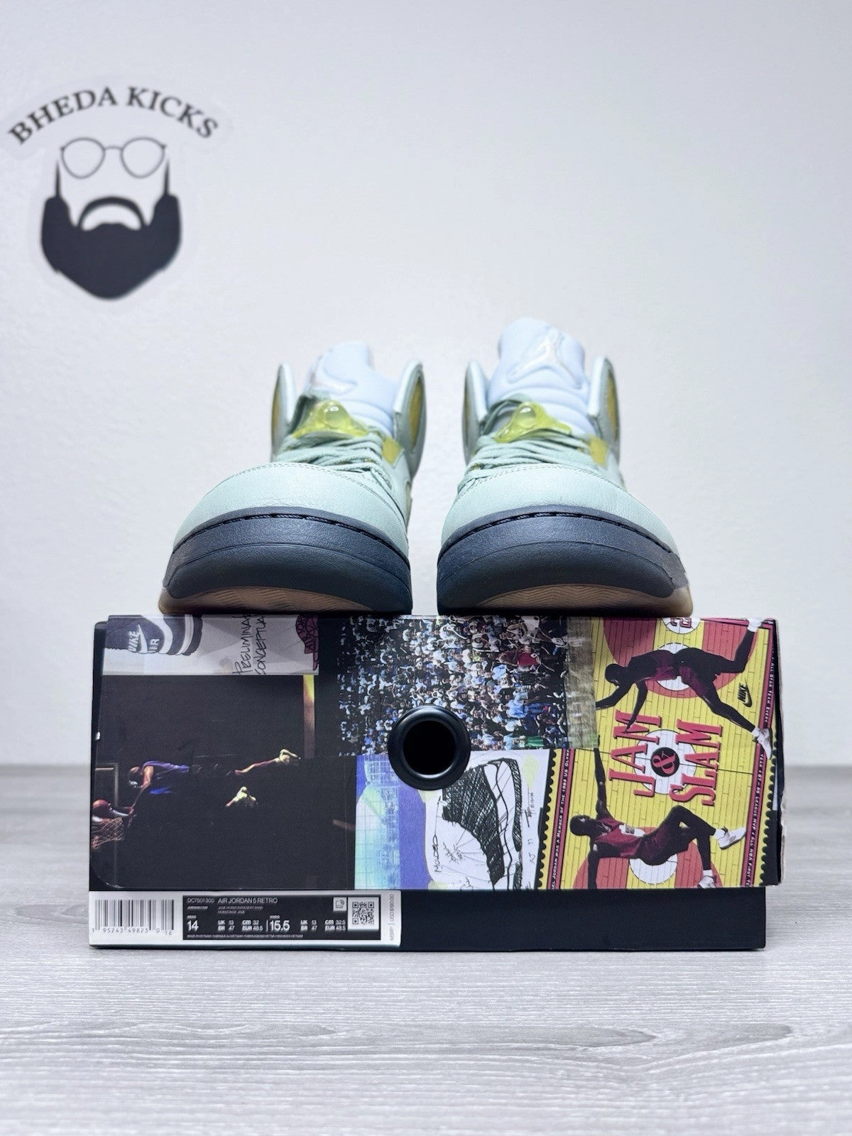 Size 14 - Nike Air Jordan 5 Retro Jade Horizon (2022)  DC7501-300 Preowned Clean Asics Mild Stability Running Shoes