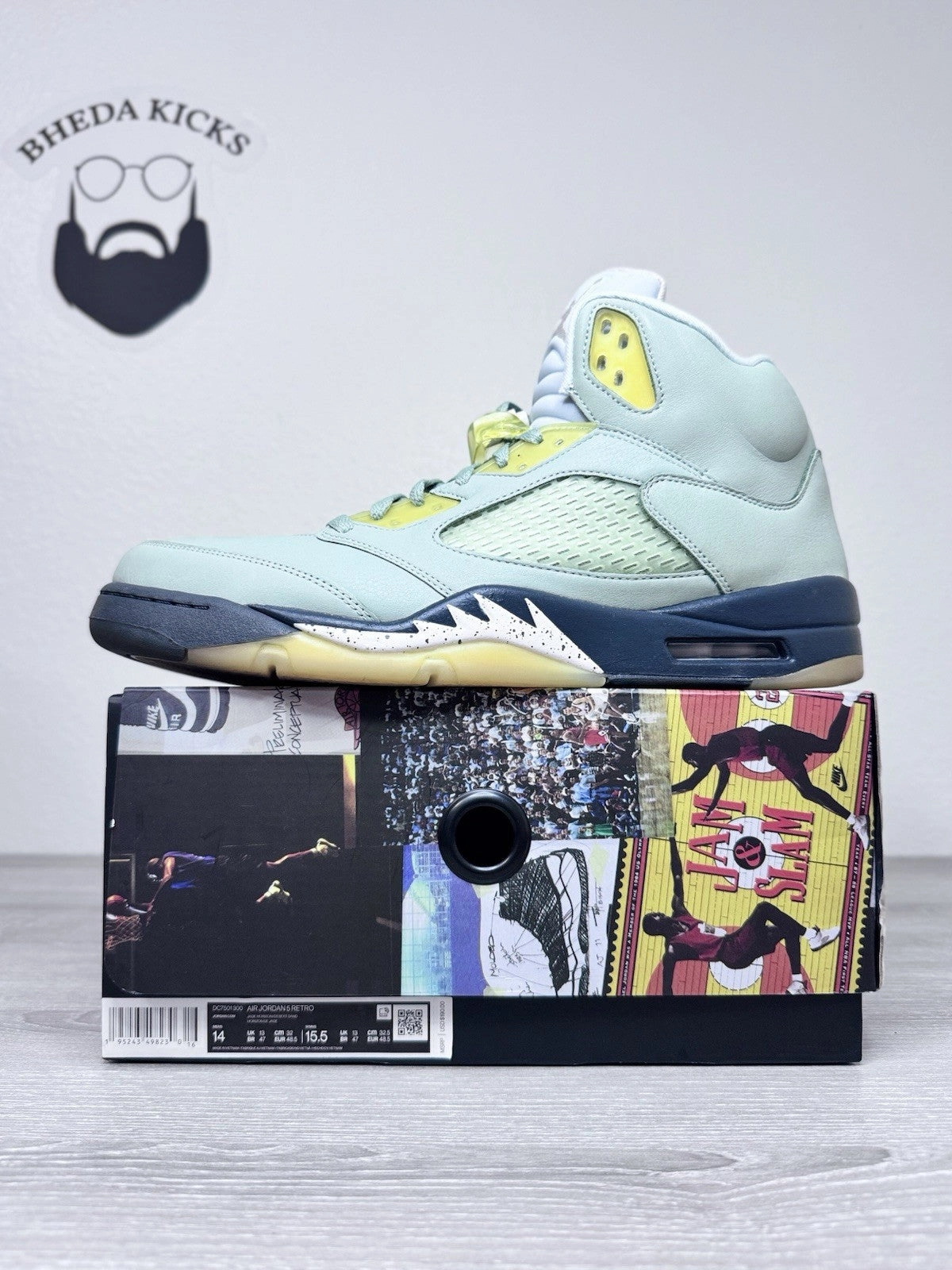 Asics Split Tongue Shoes Size 14 - Nike Air Jordan 5 Retro Jade Horizon (2022)  DC7501-300 Preowned Clean