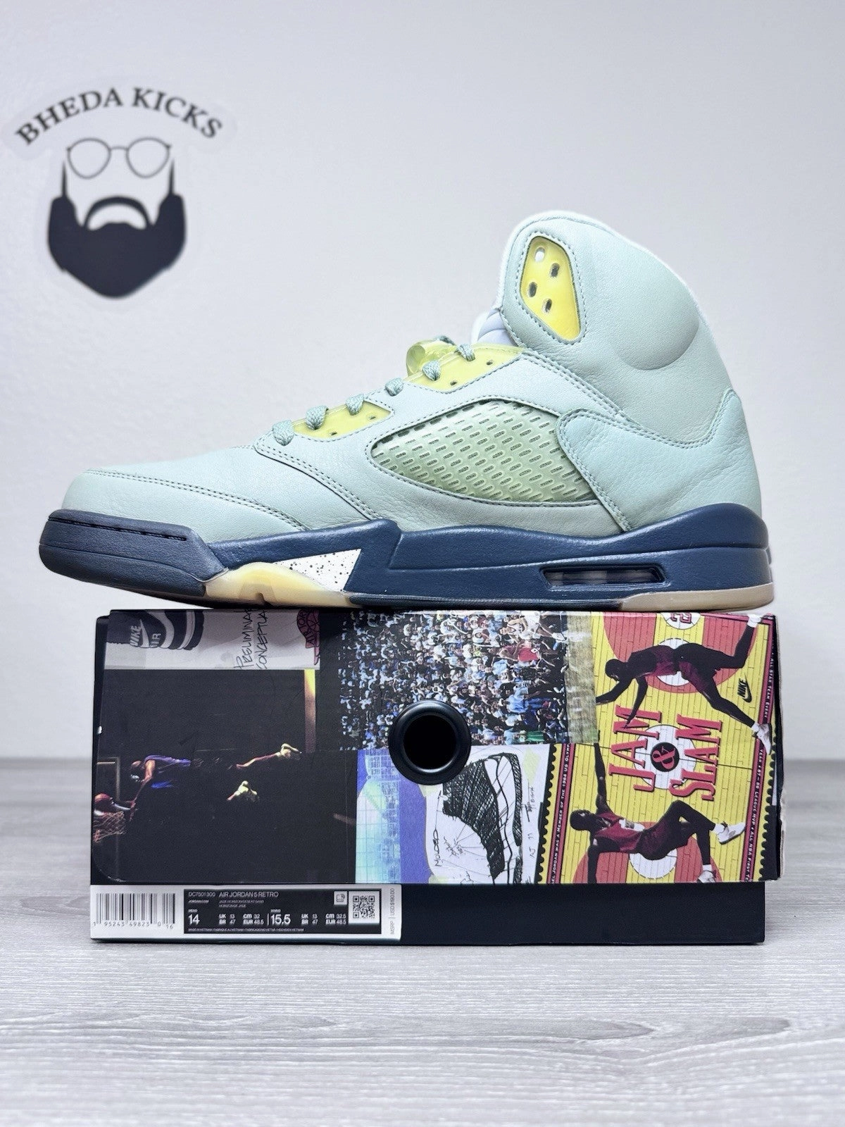 Size 14 - Nike Air Jordan 5 Retro Jade Horizon (2022)  DC7501-300 Preowned Clean Customize Your Own Asics Shoes
